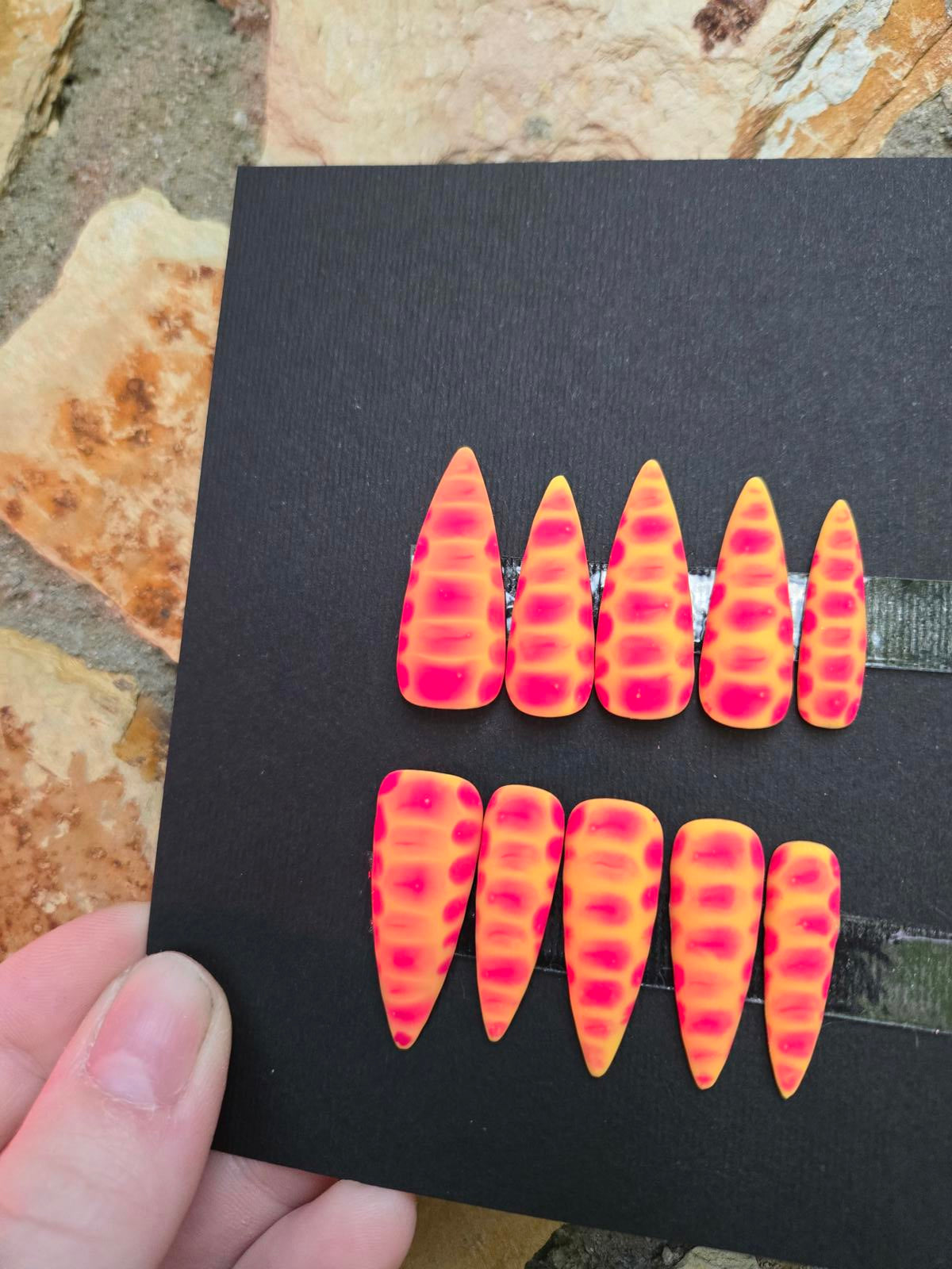 Matte reptile skin handmade nails custom made