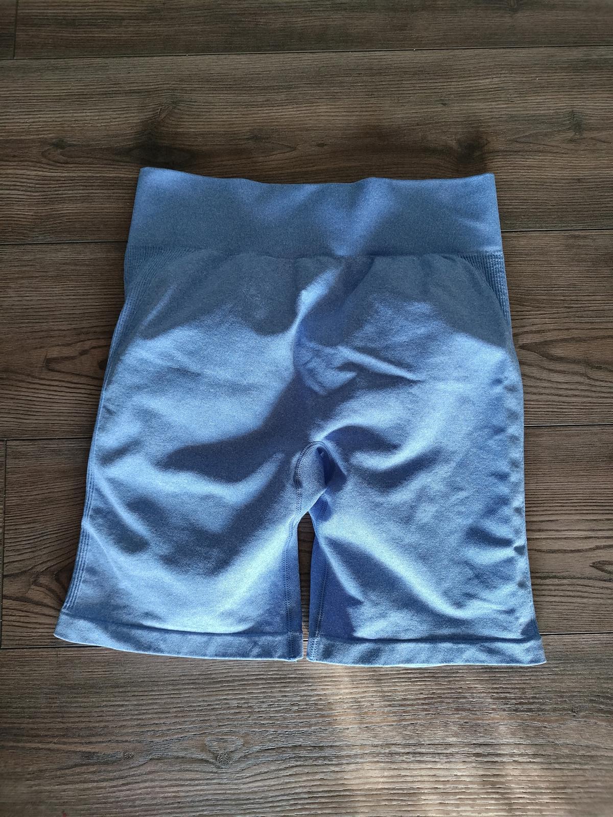 Blue scrunch butt activewear shorts