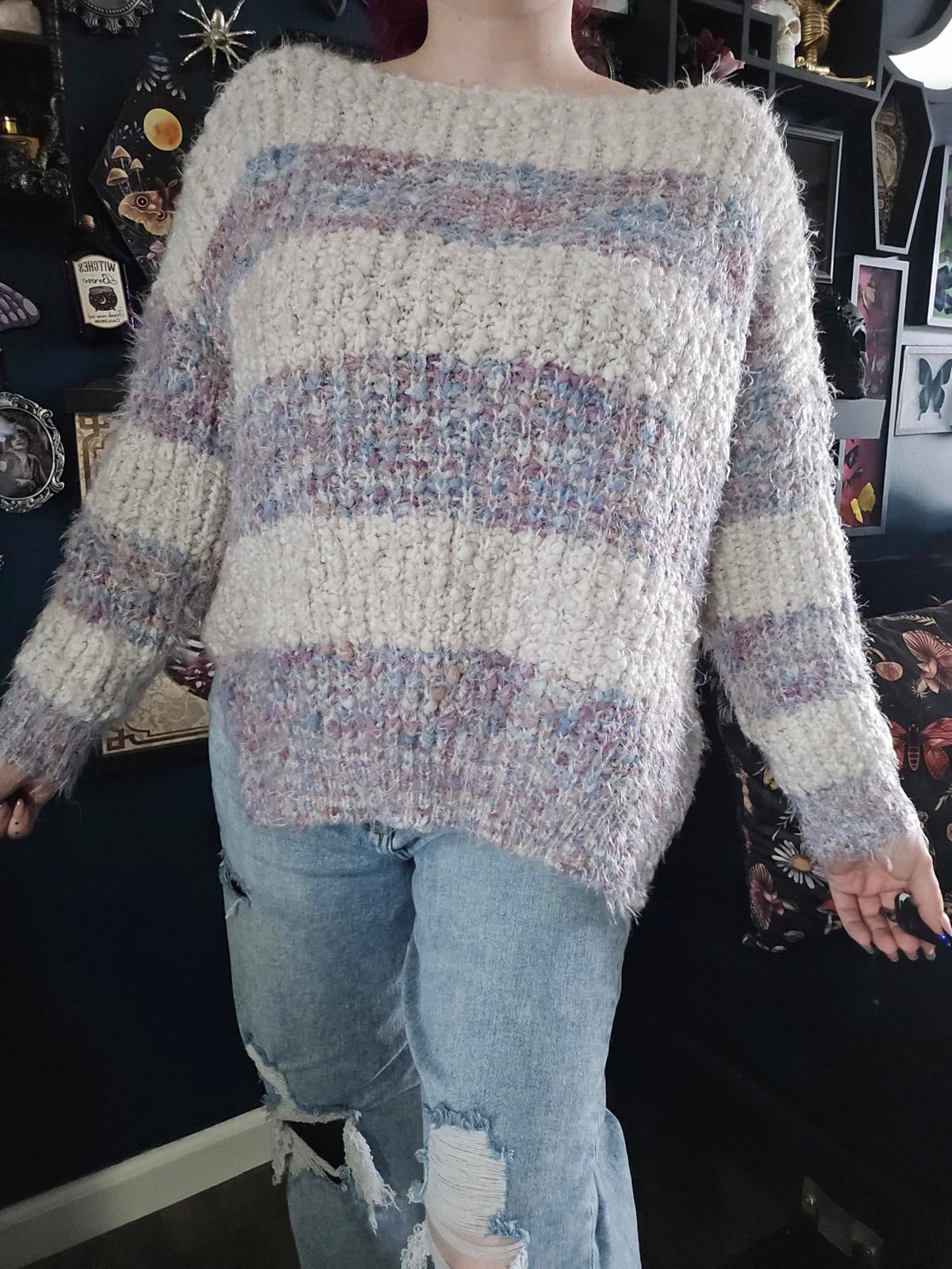Altar'd state cozy marbled eyelash sweater