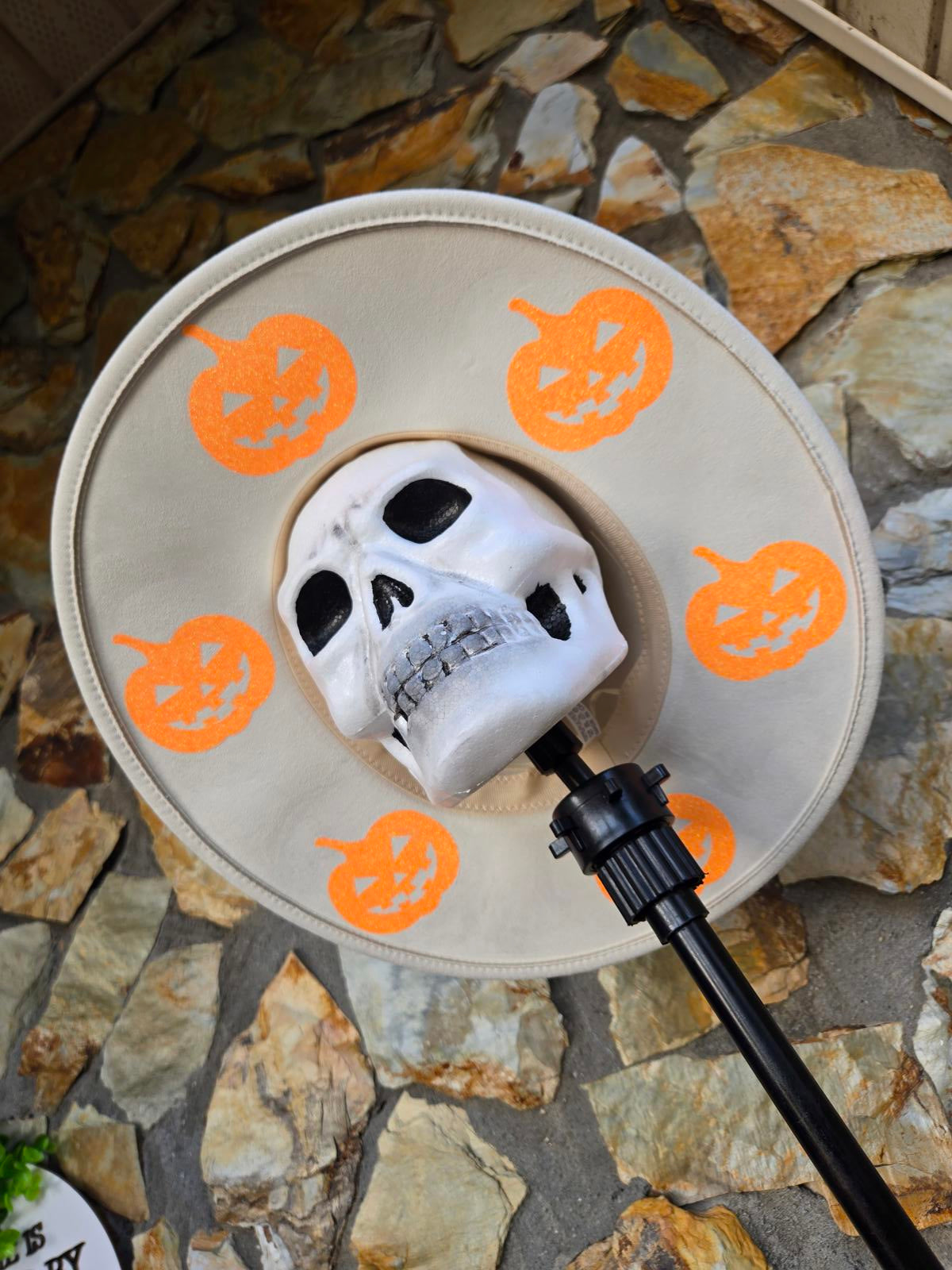 Halloween Pumpkin wide brim Hat - made to order