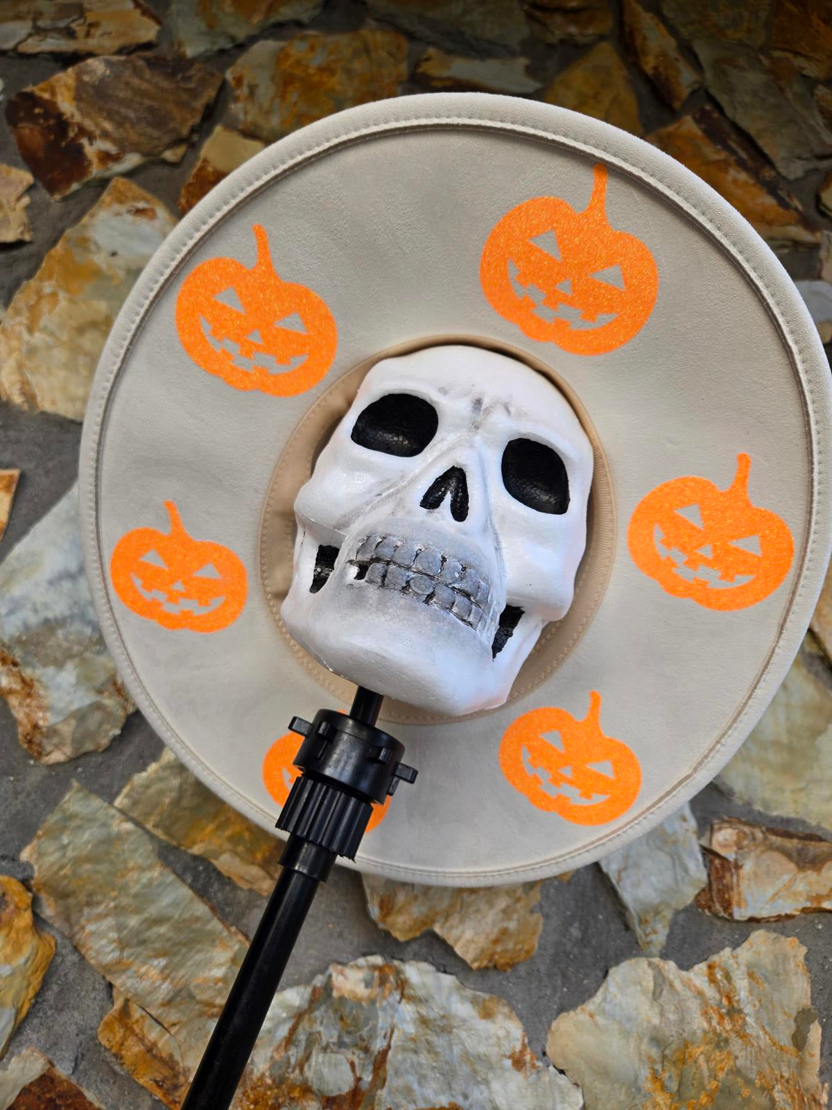 Halloween Pumpkin wide brim Hat - made to order