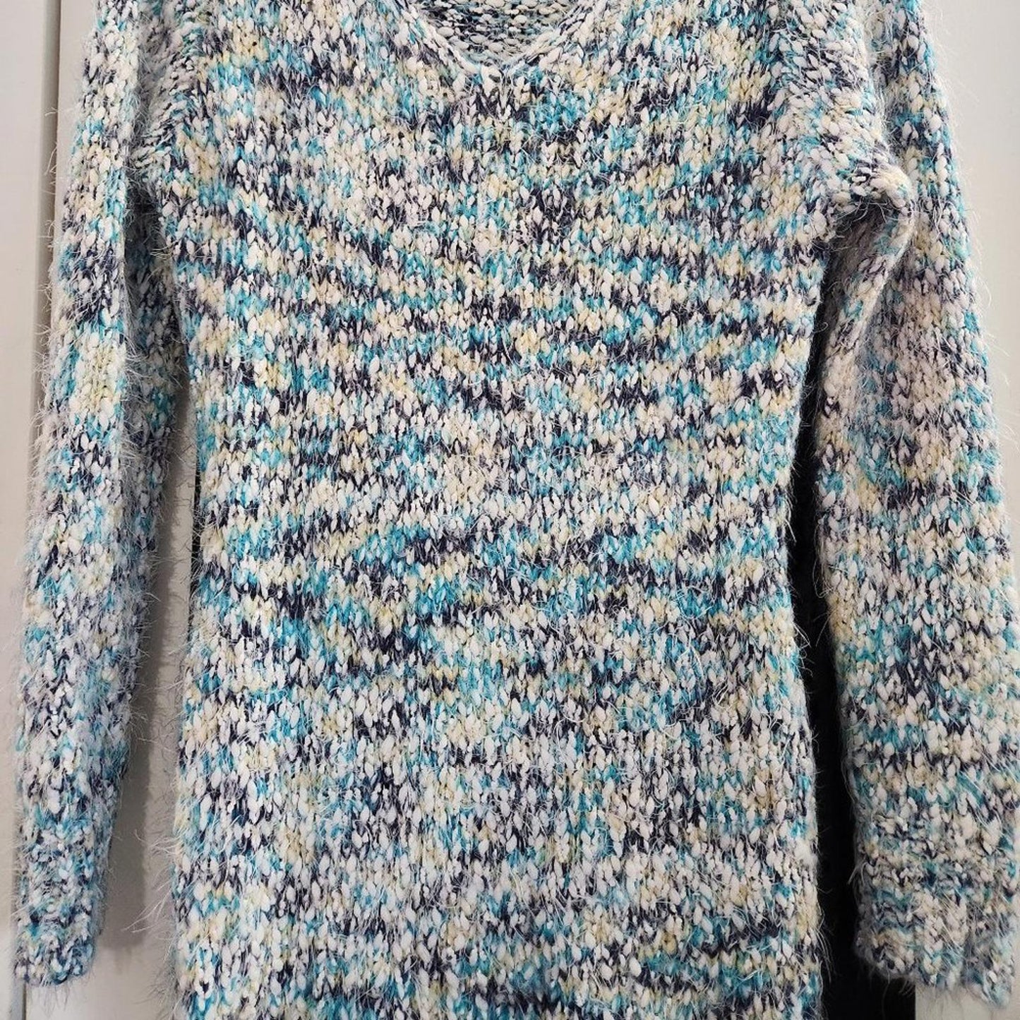 Marbled eyelash bodycon sweater dress