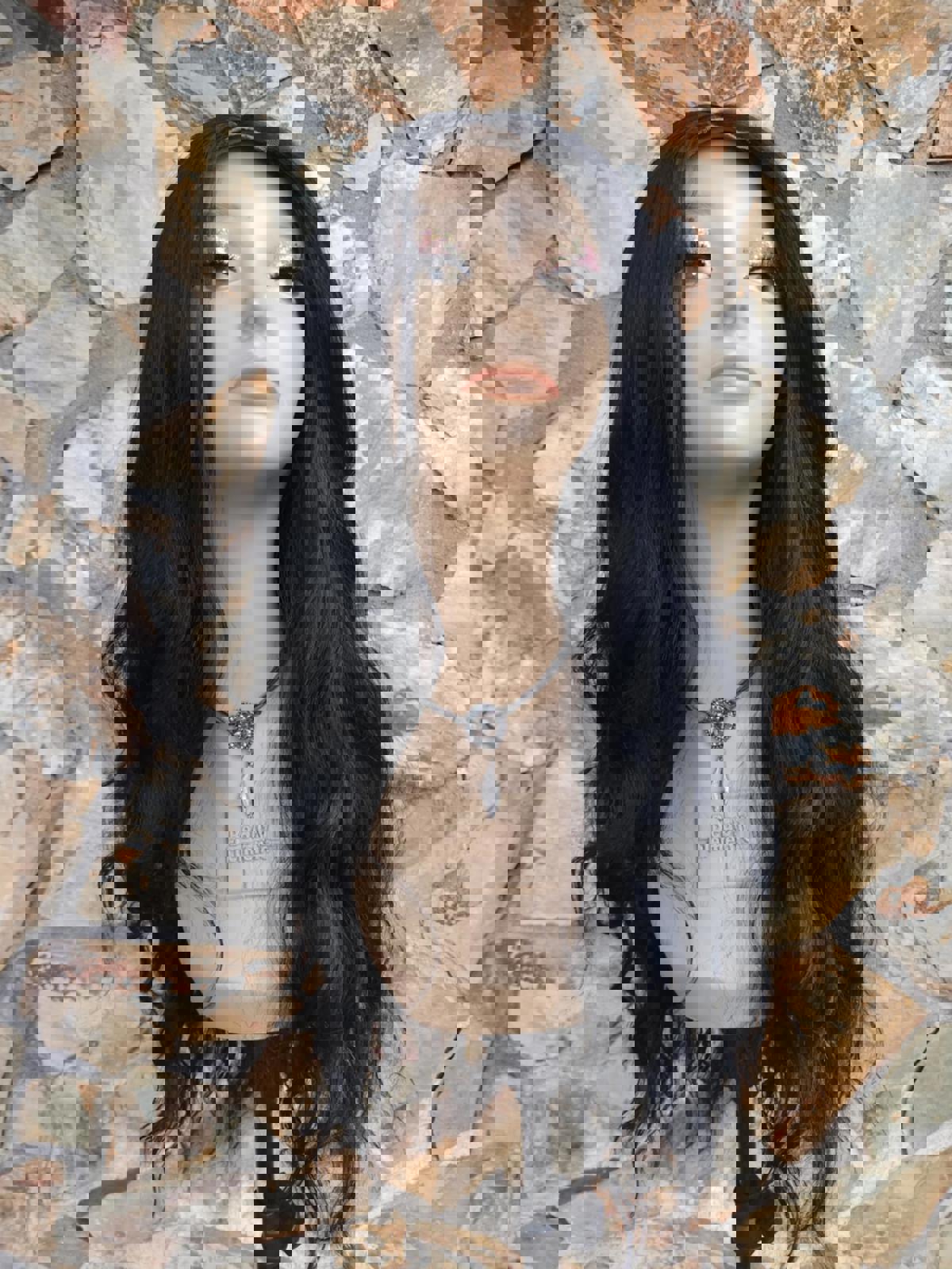 Black wavy lace front wig