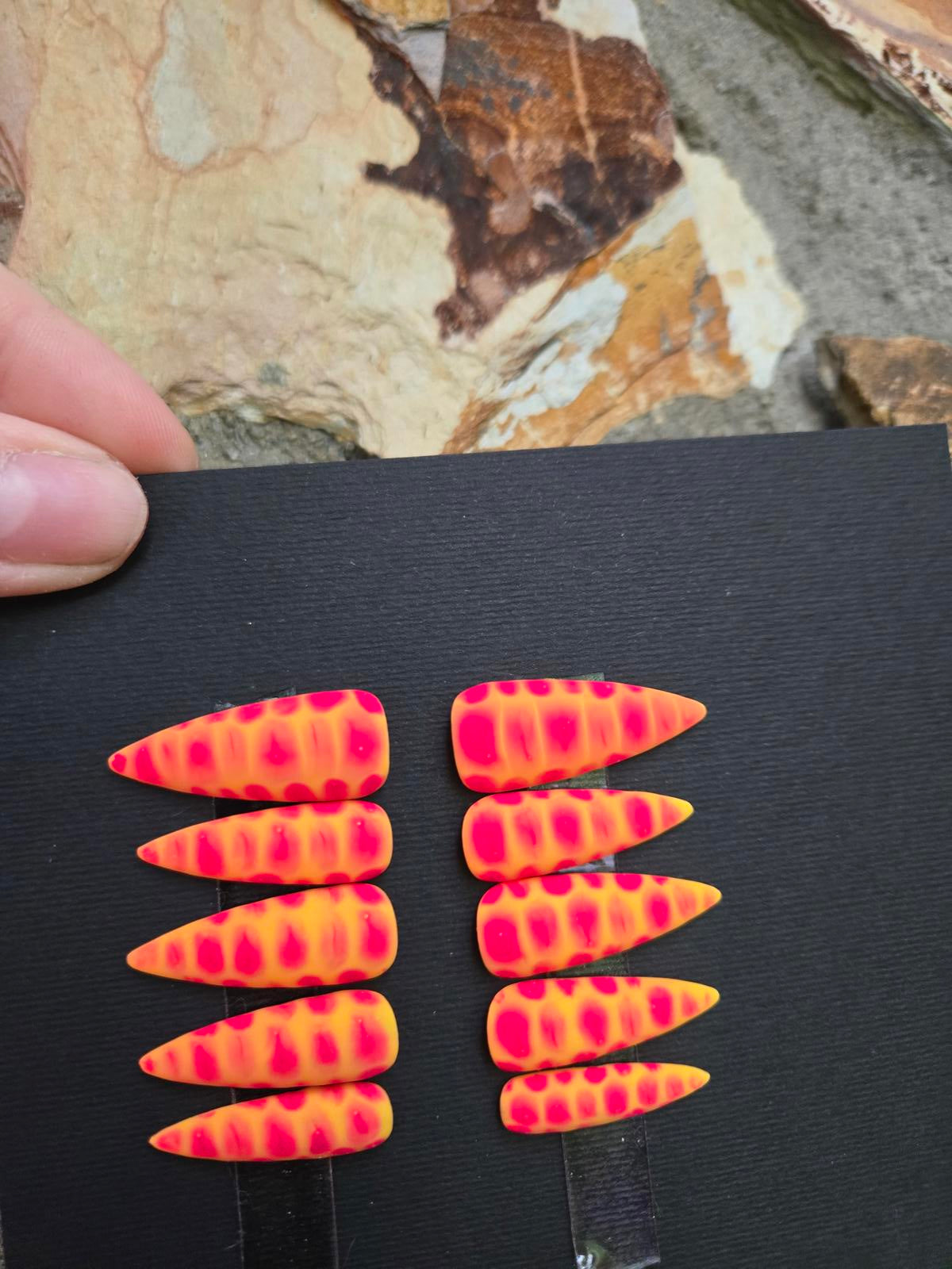 Matte reptile skin handmade nails custom made