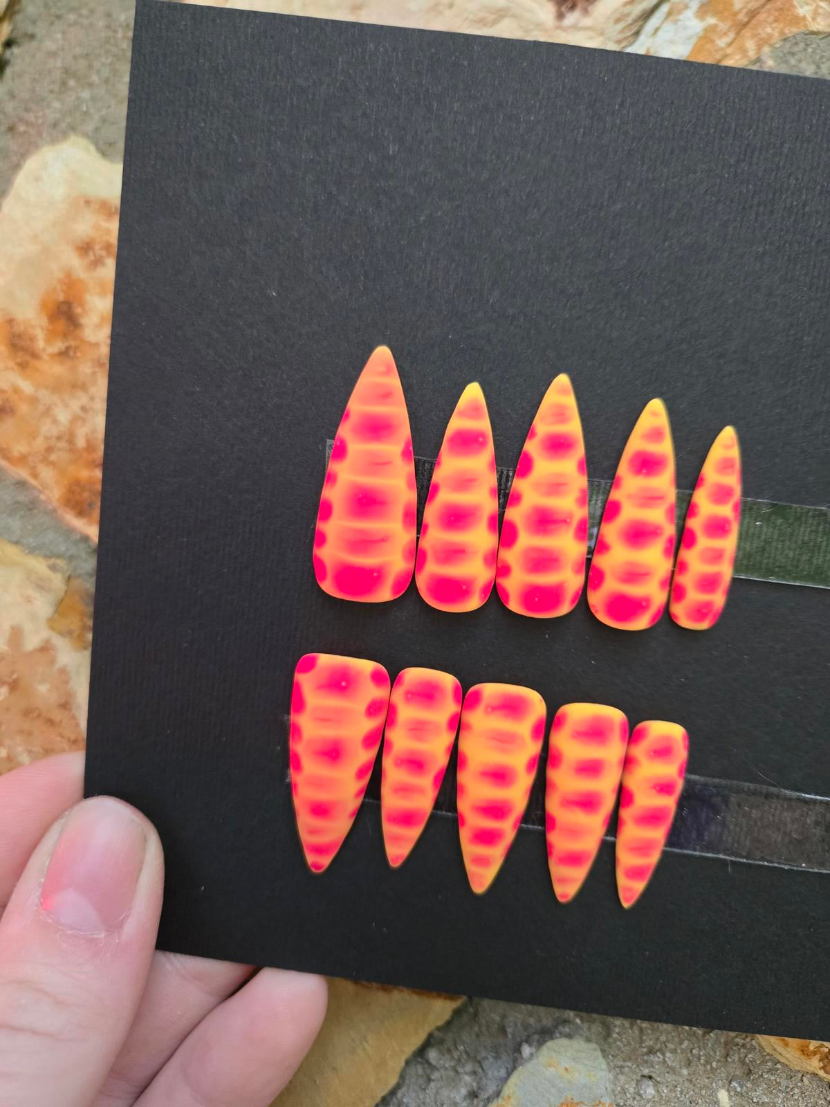 Matte reptile skin handmade nails custom made