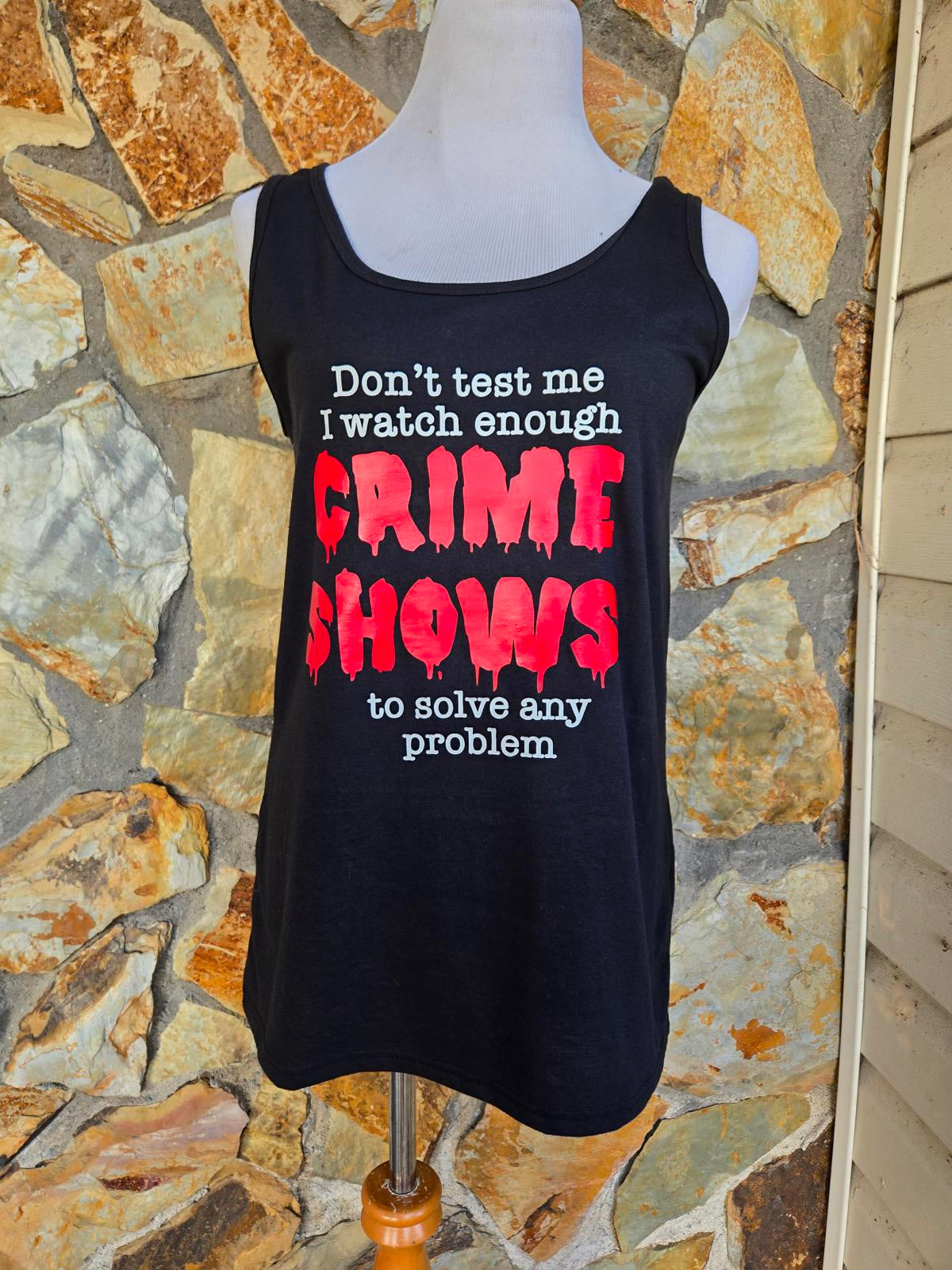 Funny Crime Shows Graphic Tank Top true crime addict