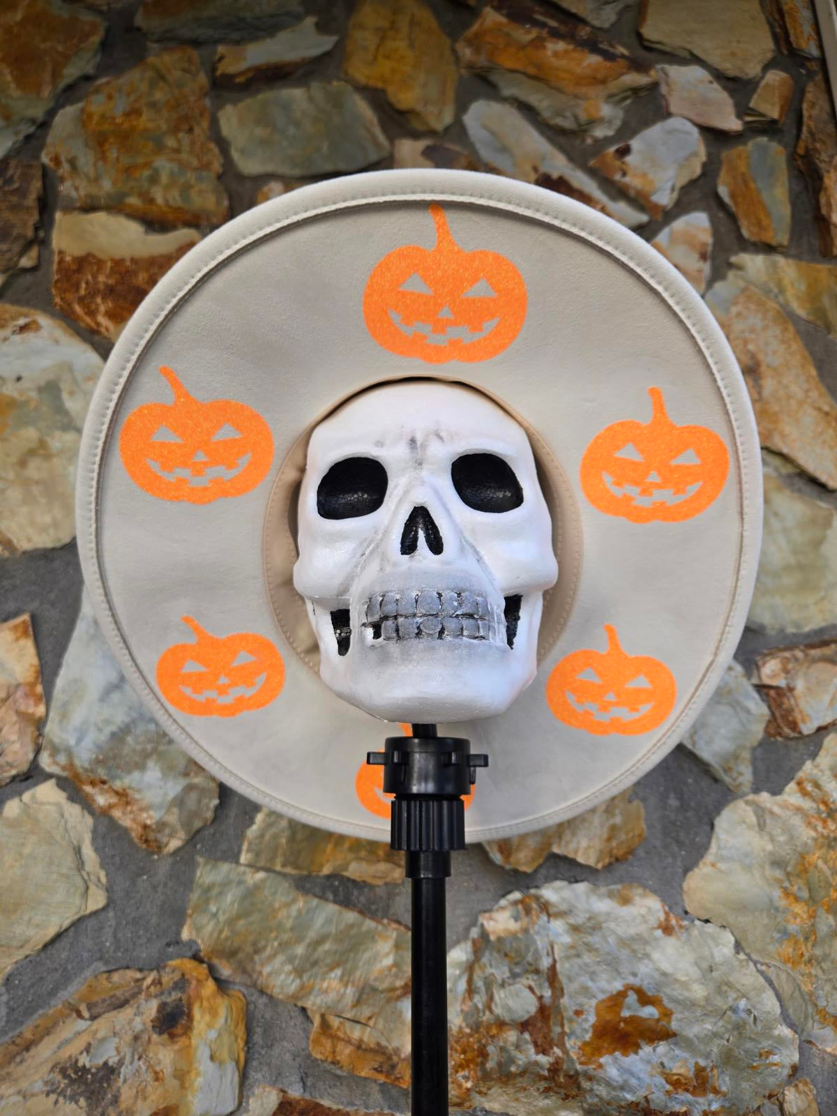 Halloween Pumpkin wide brim Hat - made to order