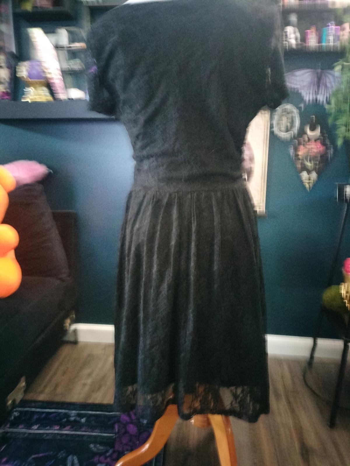 Gothic black lace dress with corset detailing