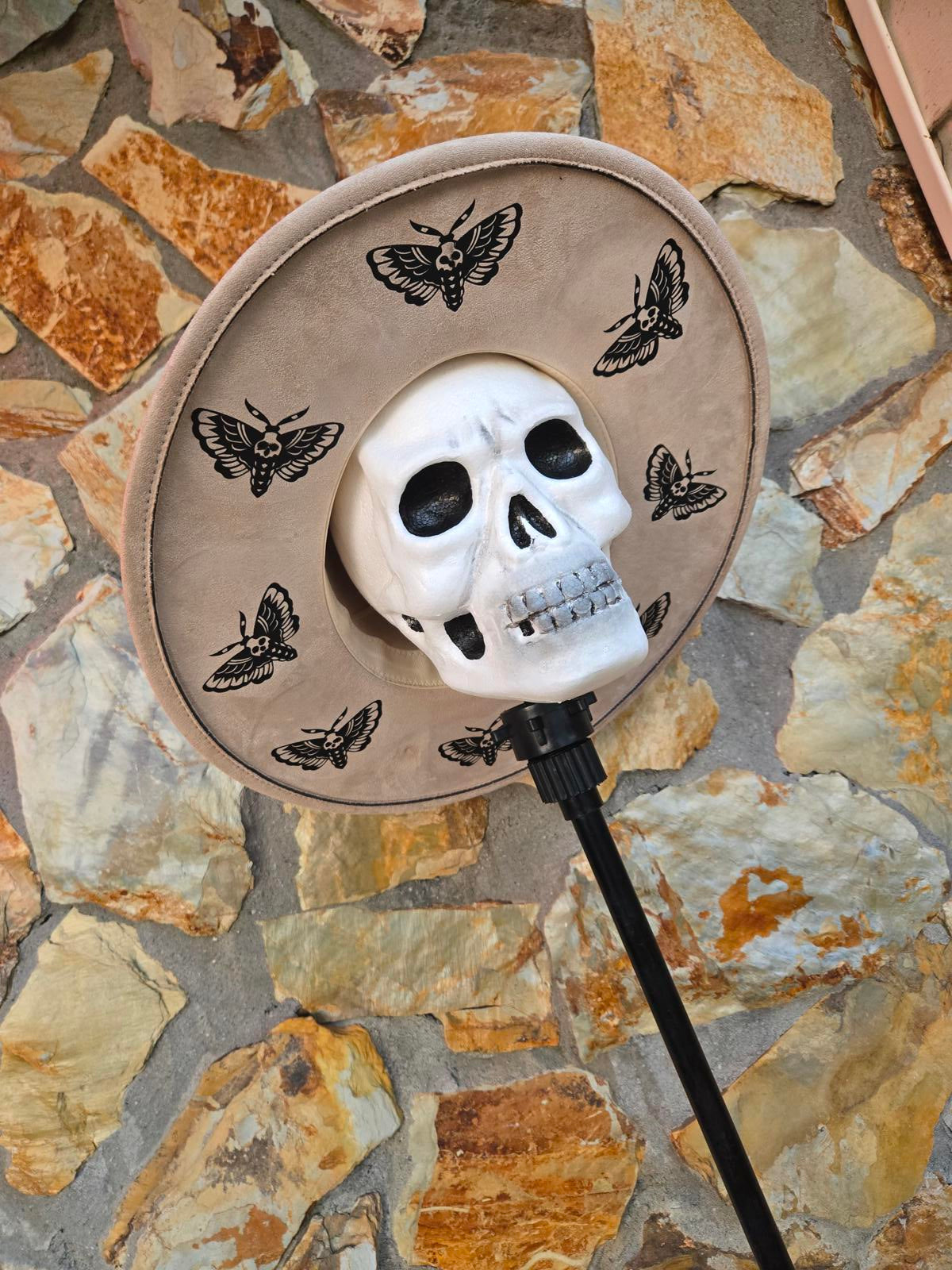 Death moth wide brim hat