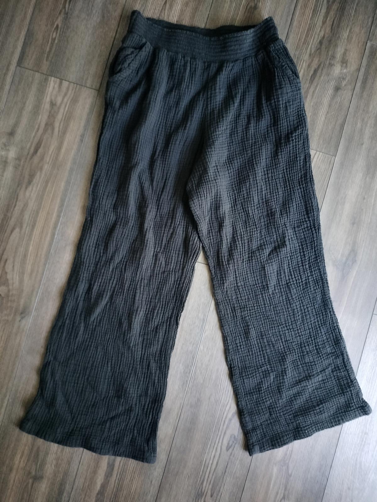 Black cotton casual pants