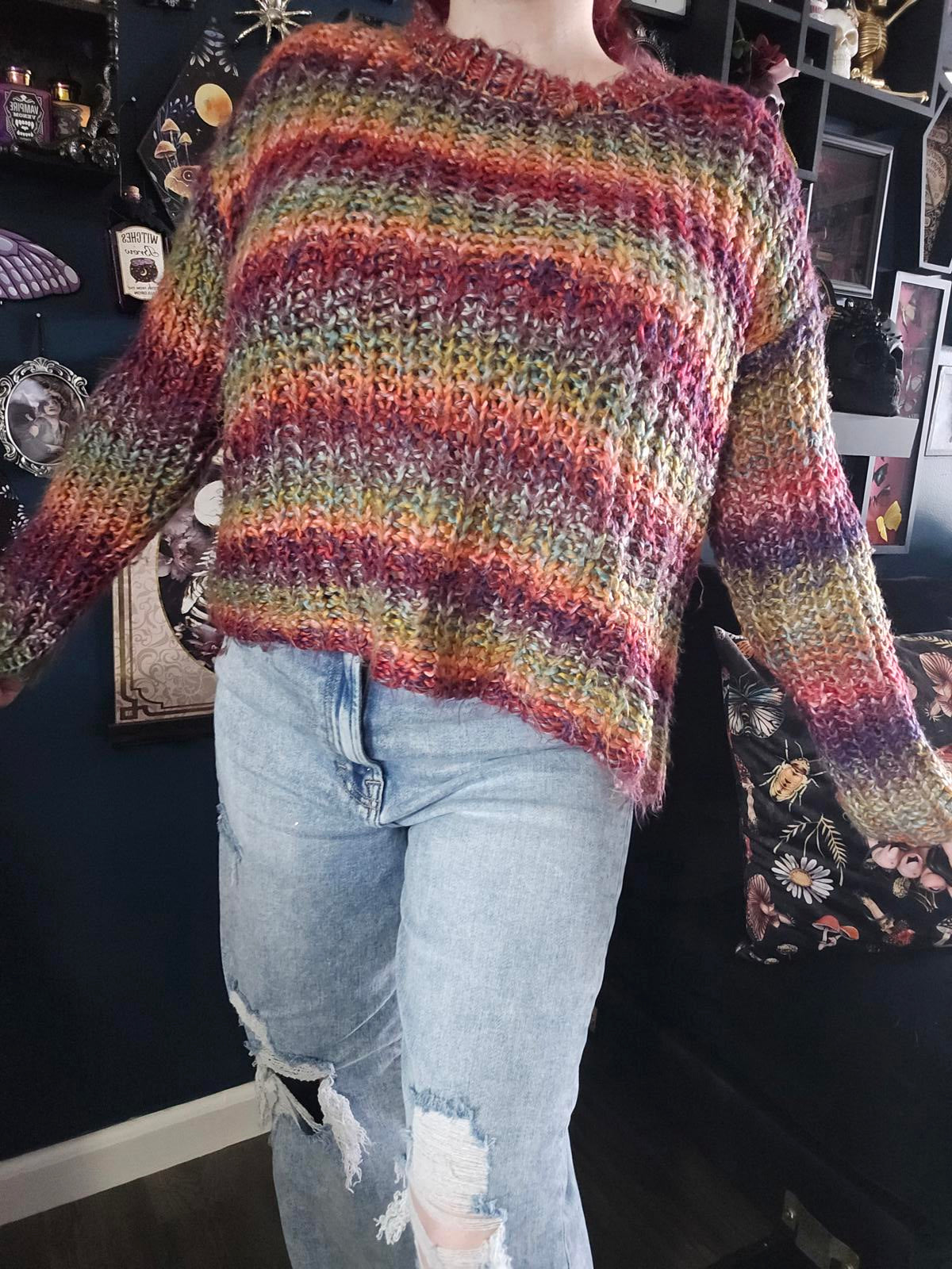 Altar'd state chunky knitted rainbow sweater