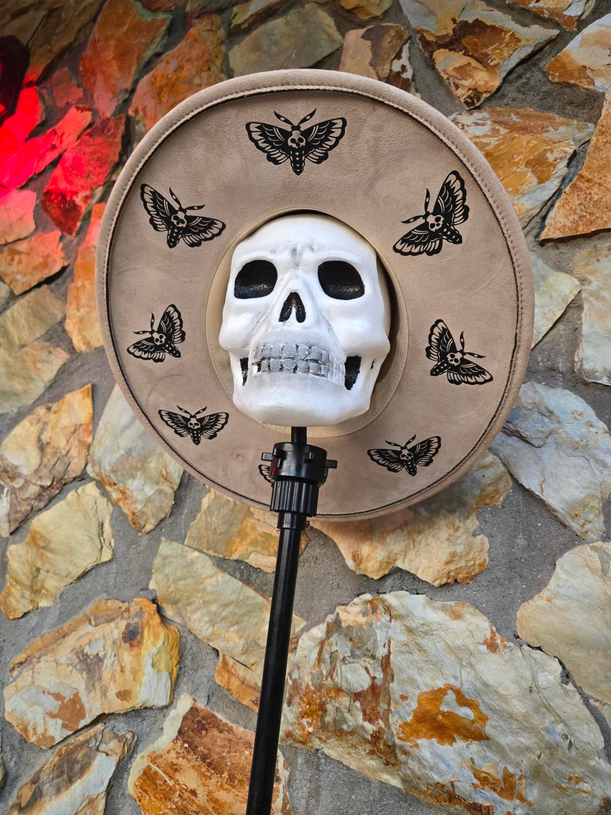 Death moth wide brim hat