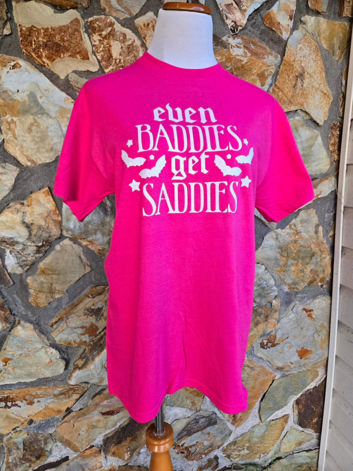Even Baddies Get Saddies Graphic Tee with bats