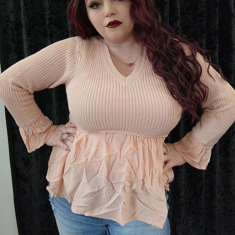 Light pink peplum sweater Altar'd State medium