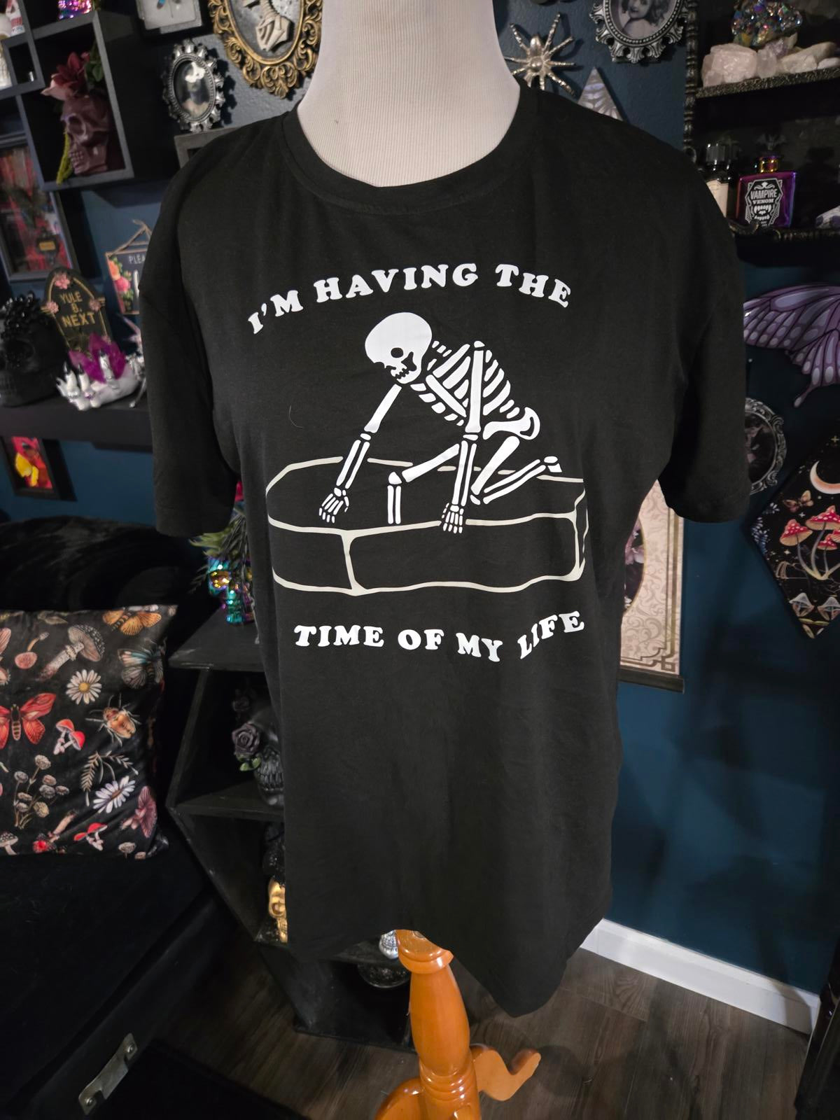 Time of my life coffin t shirt medium