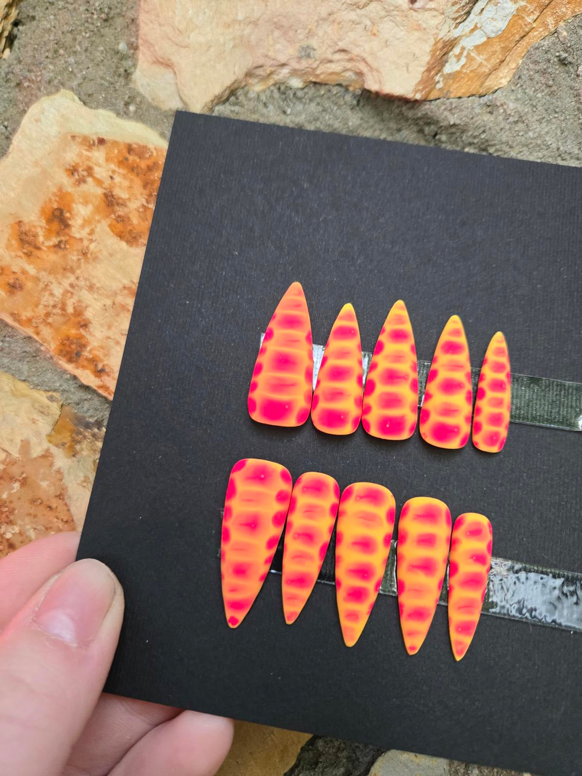 Matte reptile skin handmade nails custom made