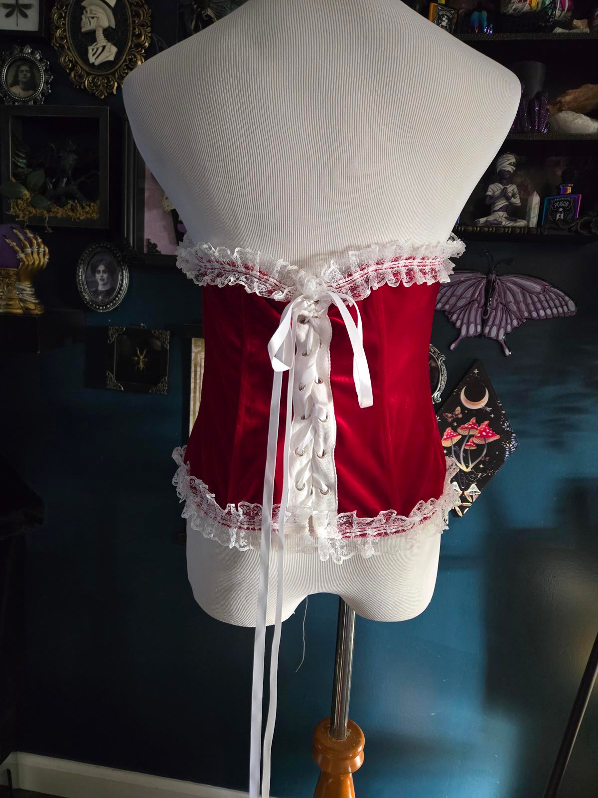 Christmas corset with bows and lace new