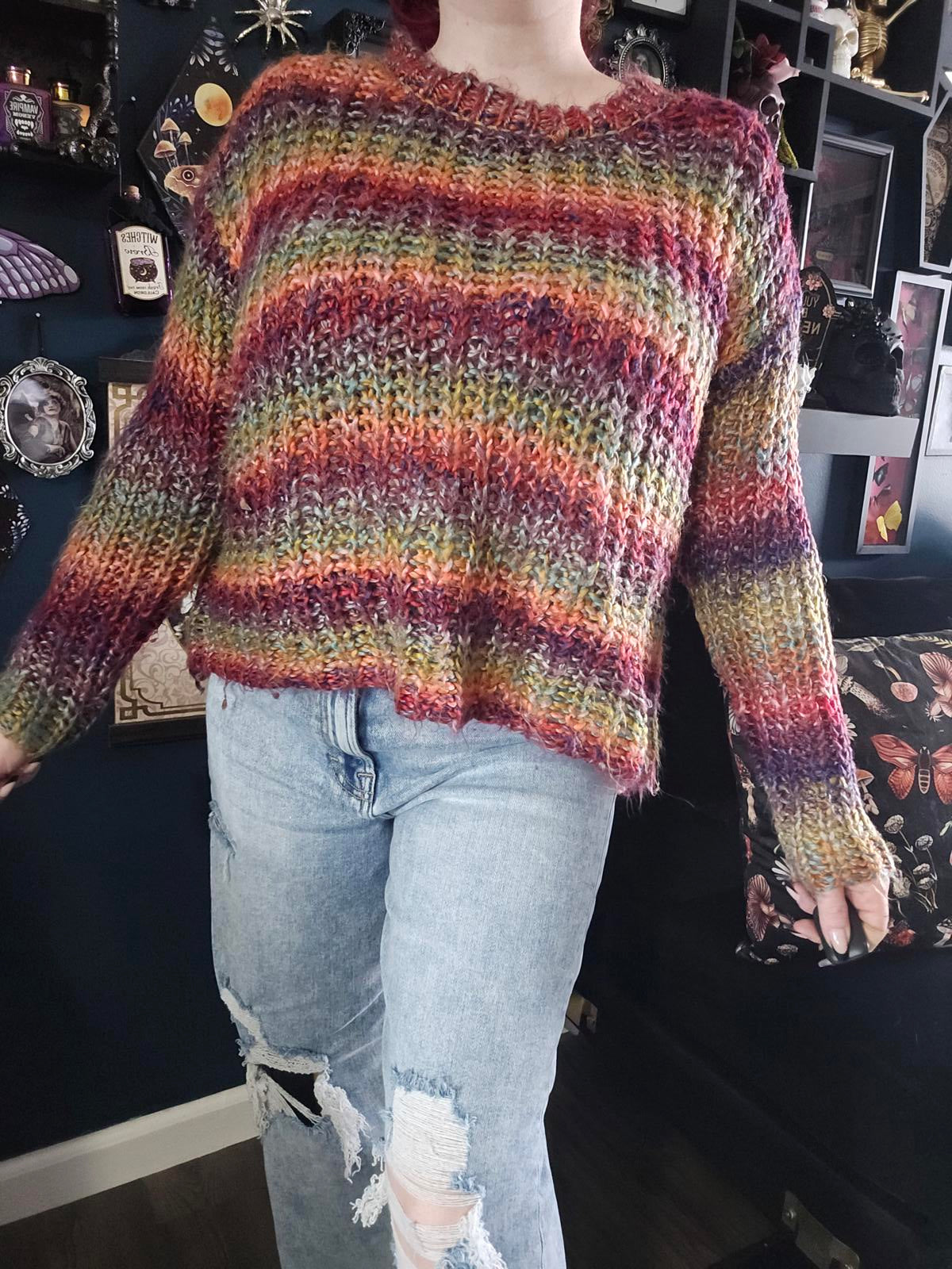 Altar'd state chunky knitted rainbow sweater