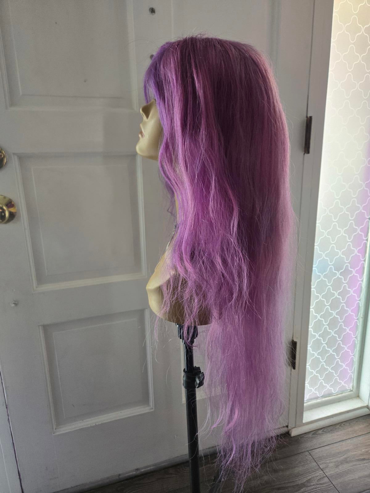 Human hair Custom dyed purple 30 inch lace front wig