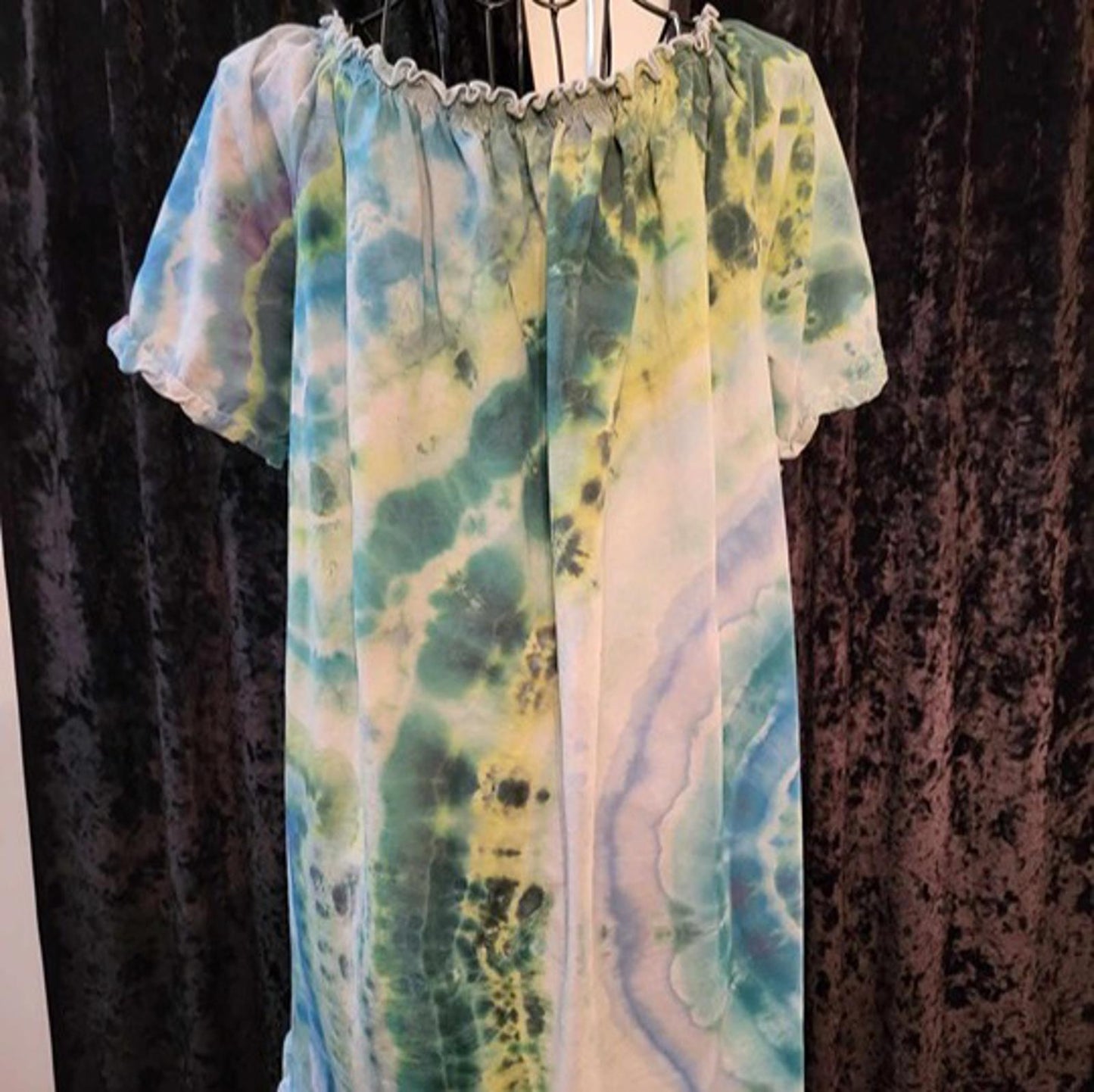 Ice tie-dyed casual oversized dress