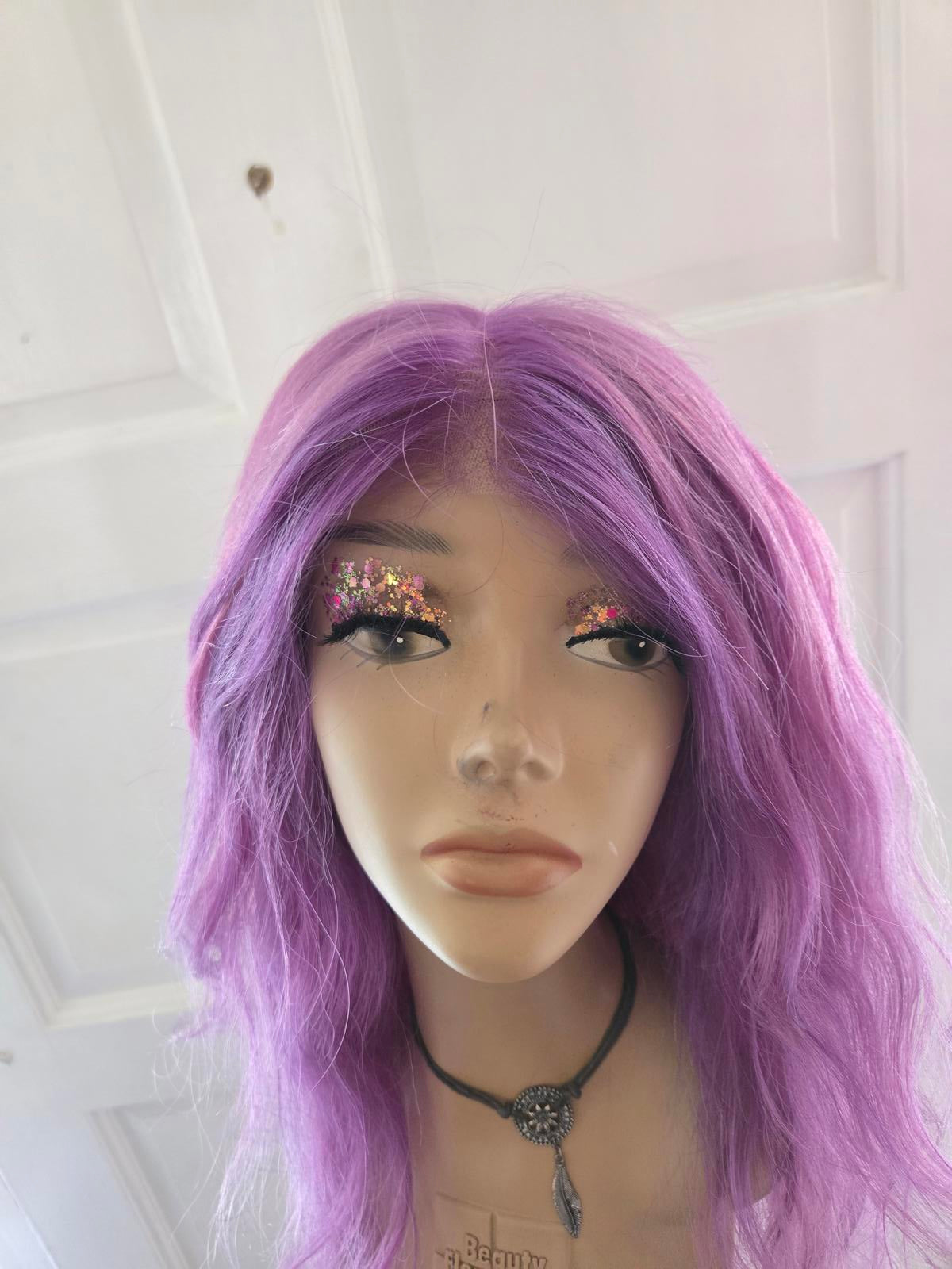 Human hair Custom dyed purple 30 inch lace front wig