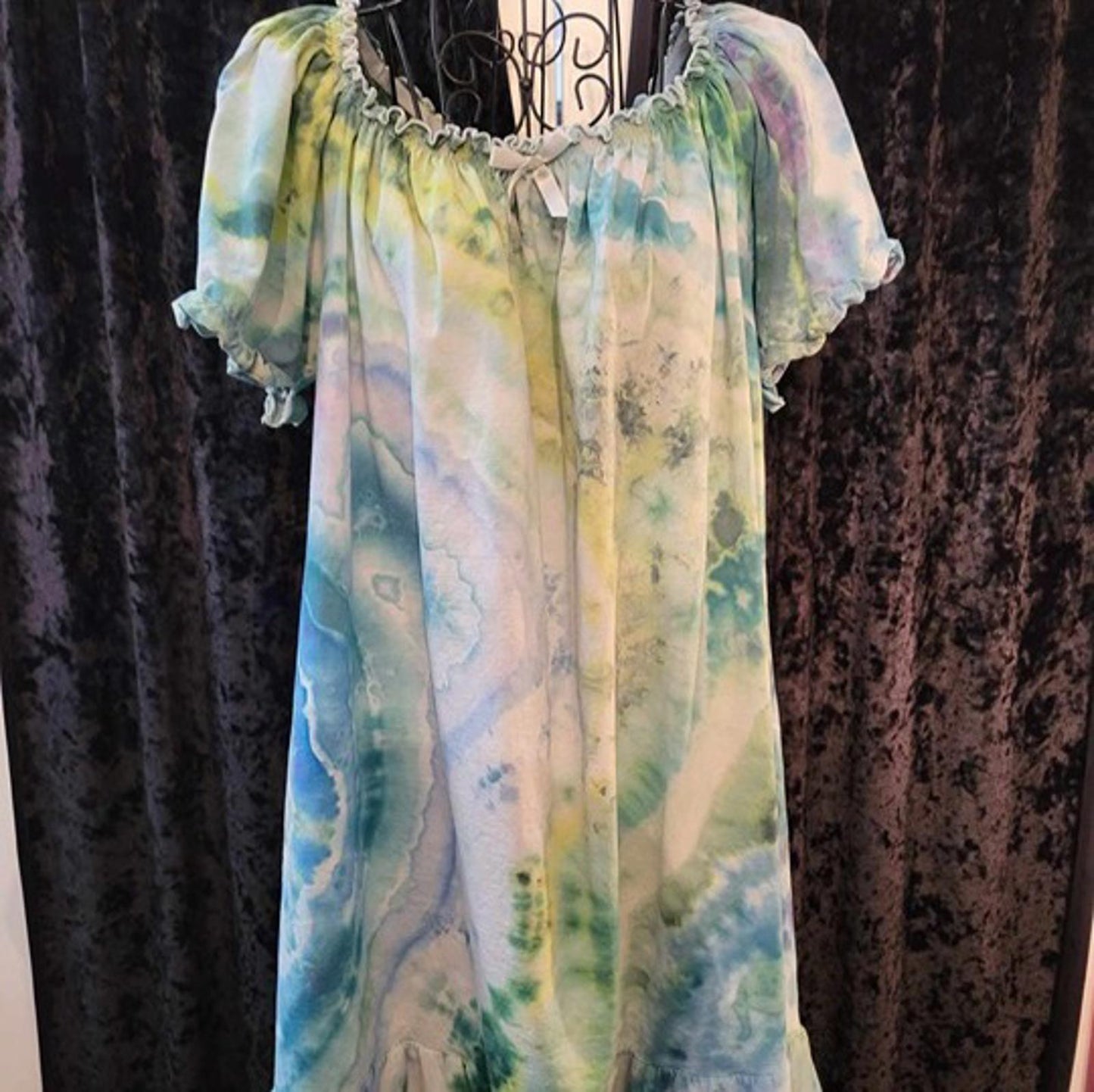 Ice tie-dyed casual oversized dress