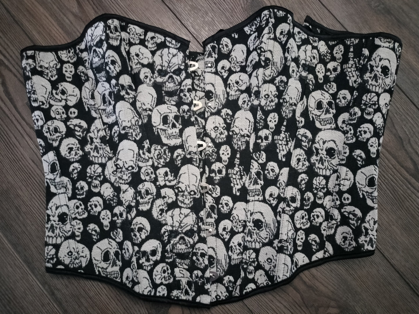 Gothic skull print corset and thong