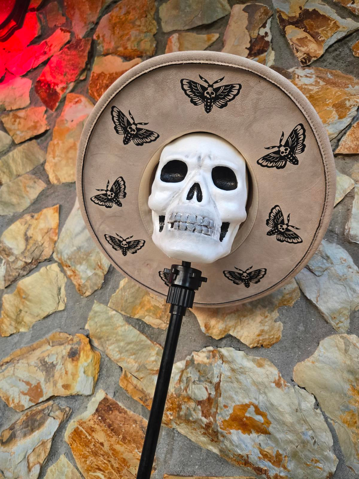Death moth wide brim hat