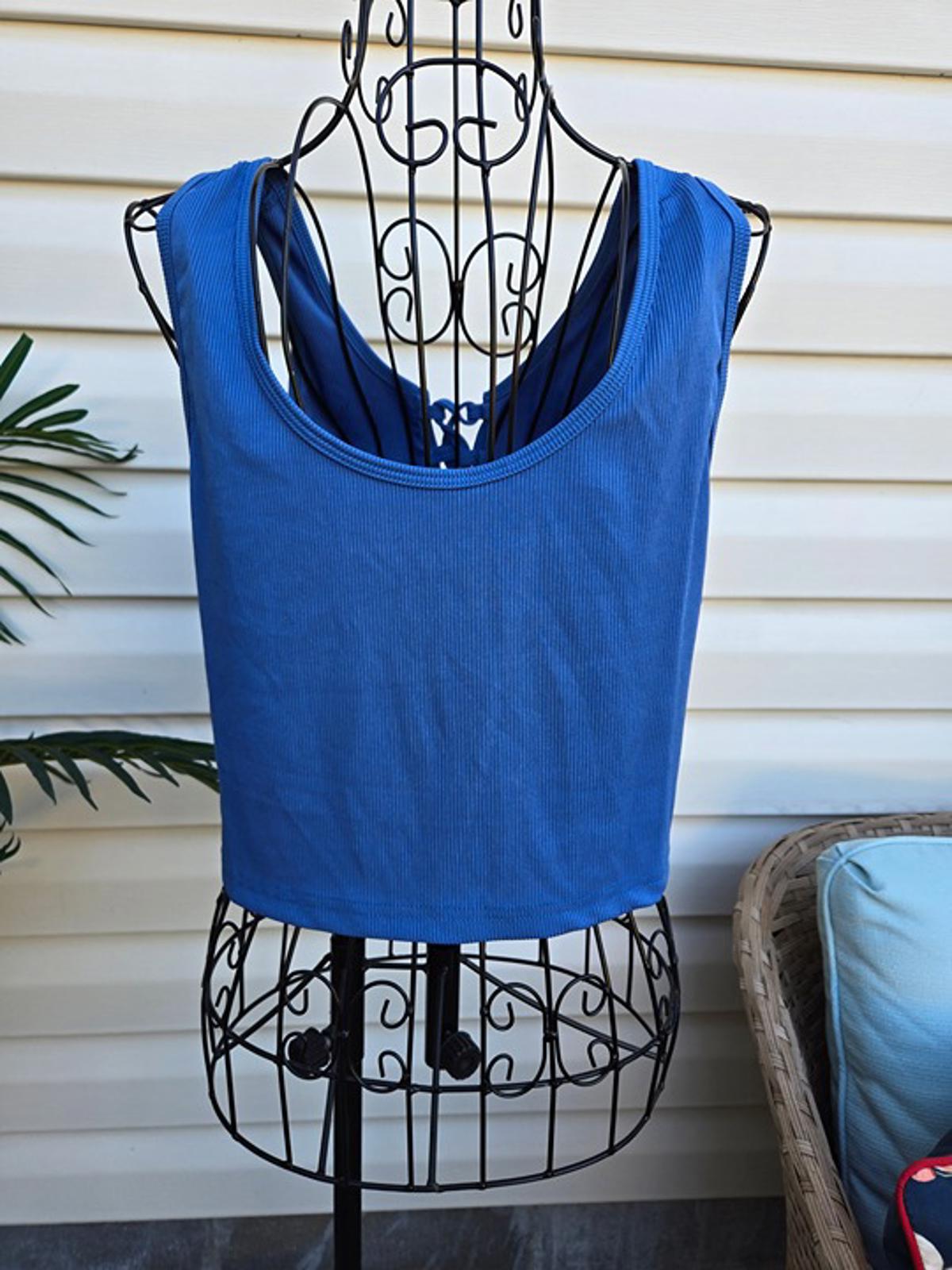 blue tank top plus size
