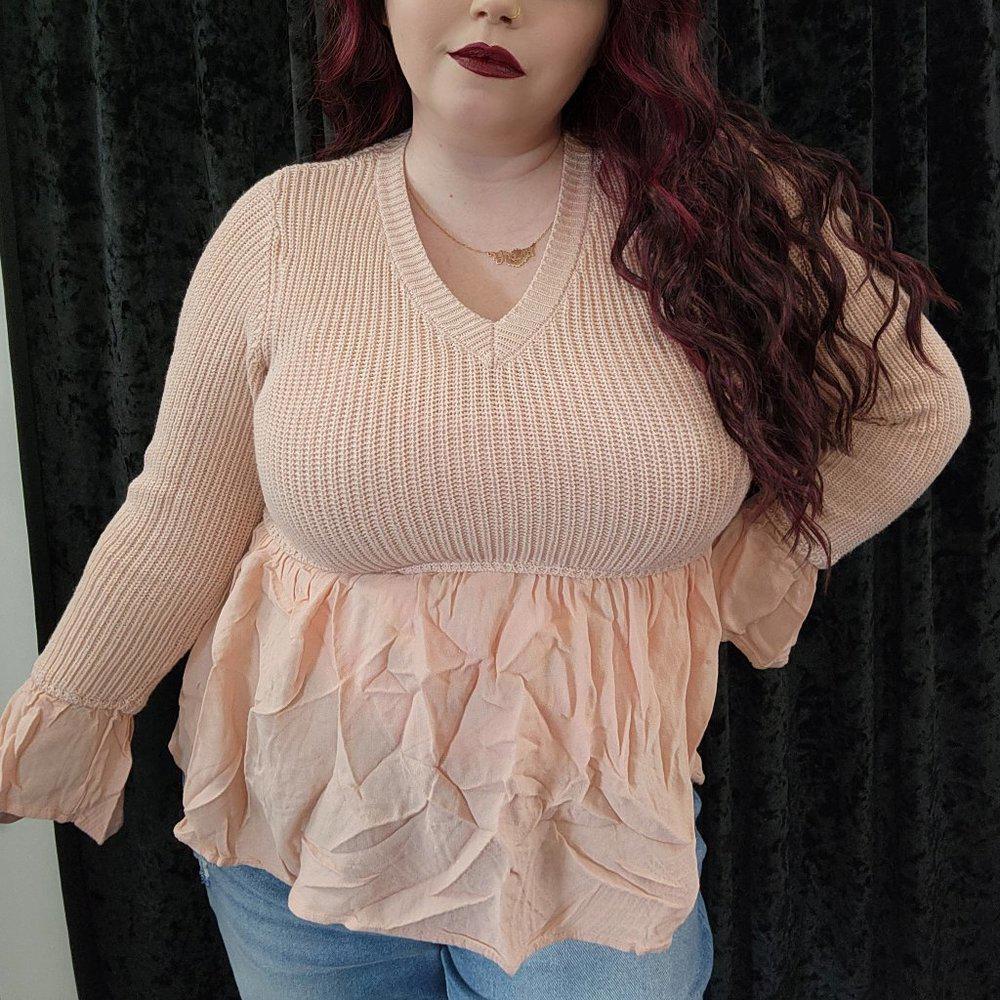 Light pink peplum sweater Altar'd State medium
