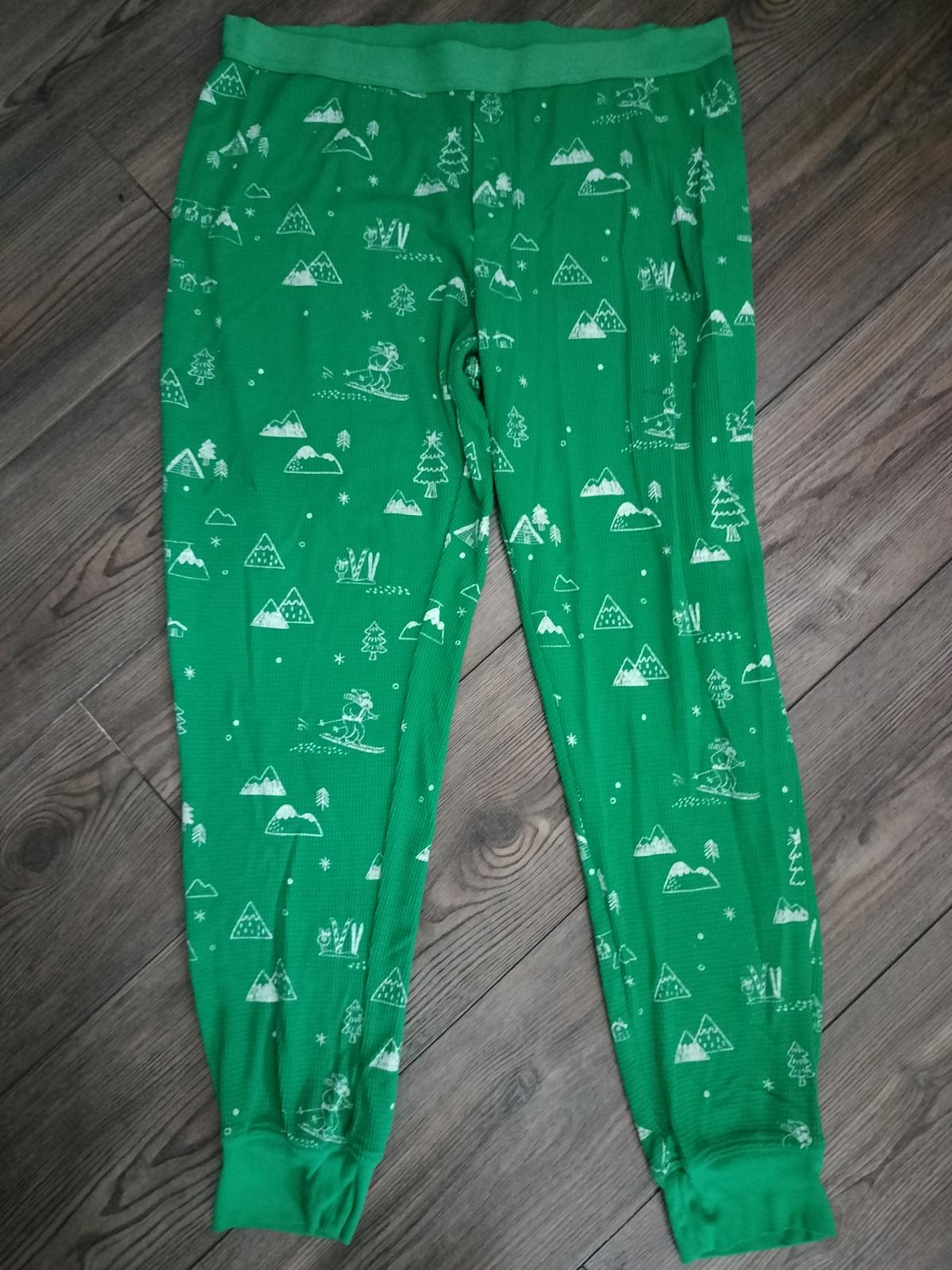 Green mountain print pajama pants
