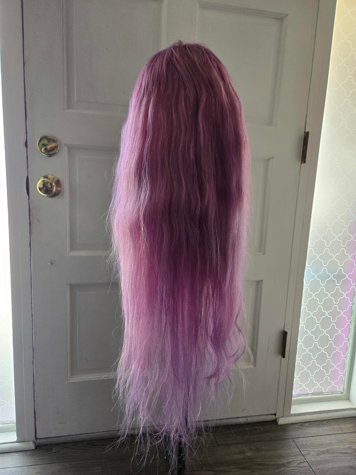 Human hair Custom dyed purple 30 inch lace front wig