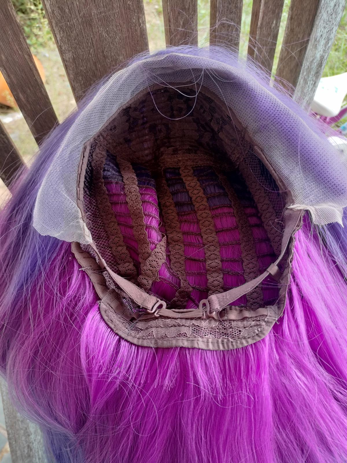 Stunning purple and blue wavy lace front wig