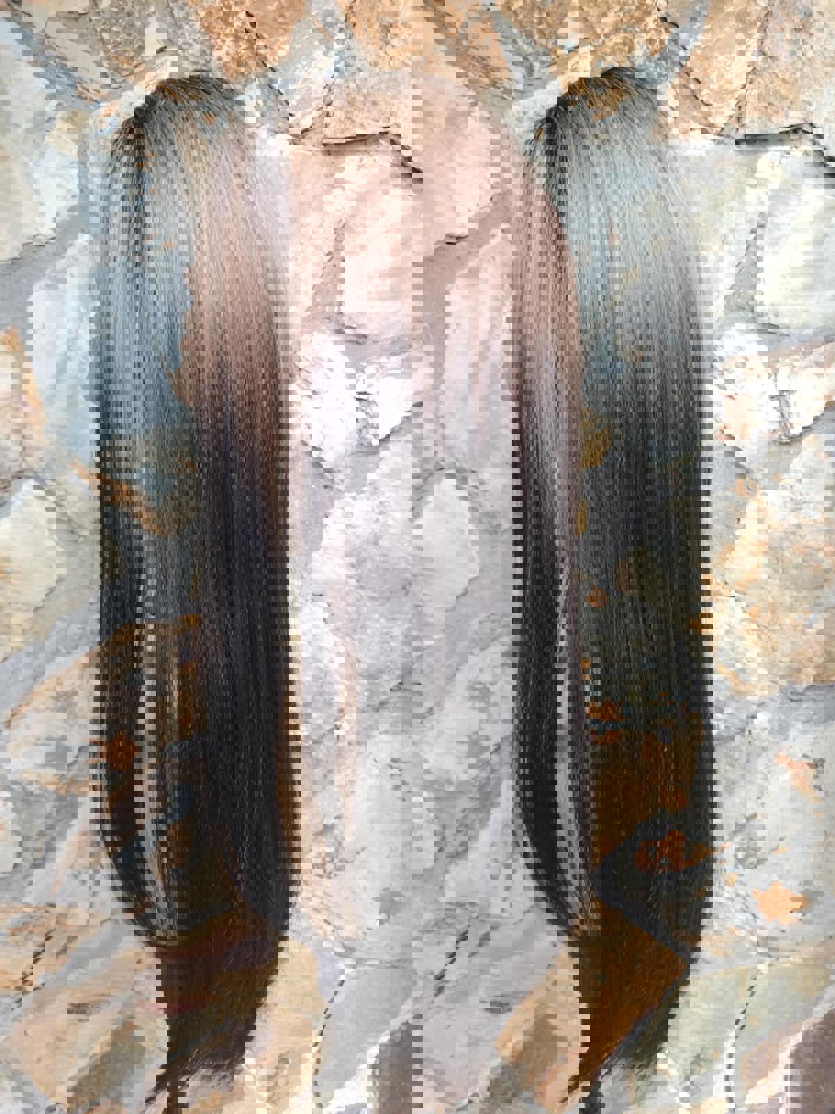 Black and brown ombre straight lace front wig