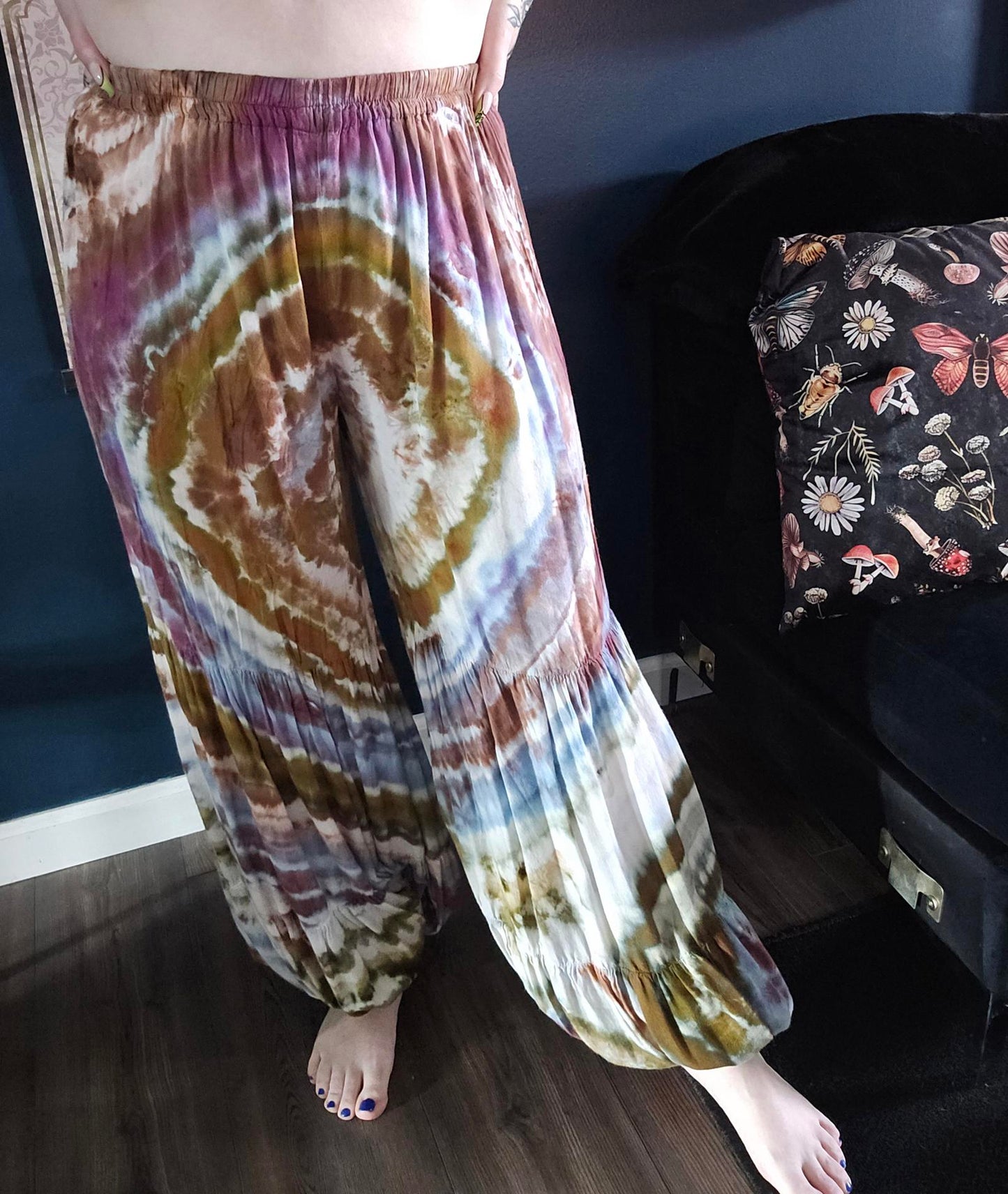 Custom tie dyed harem pants casual bohemian earthy