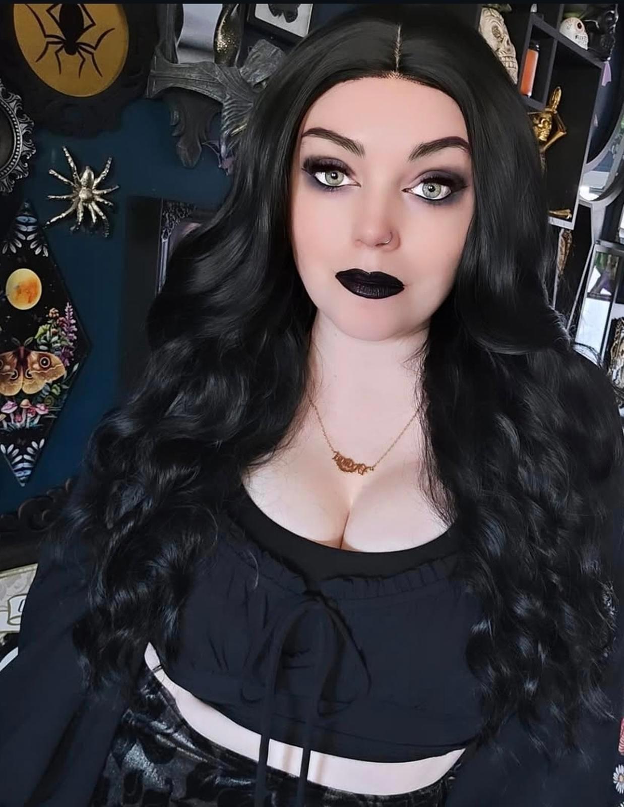 Black wavy lace front wig