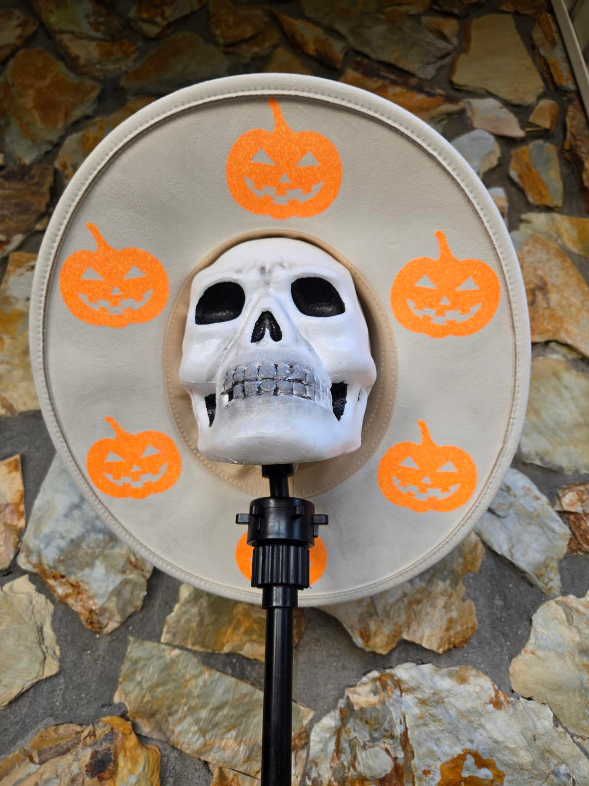Halloween Pumpkin wide brim Hat - made to order