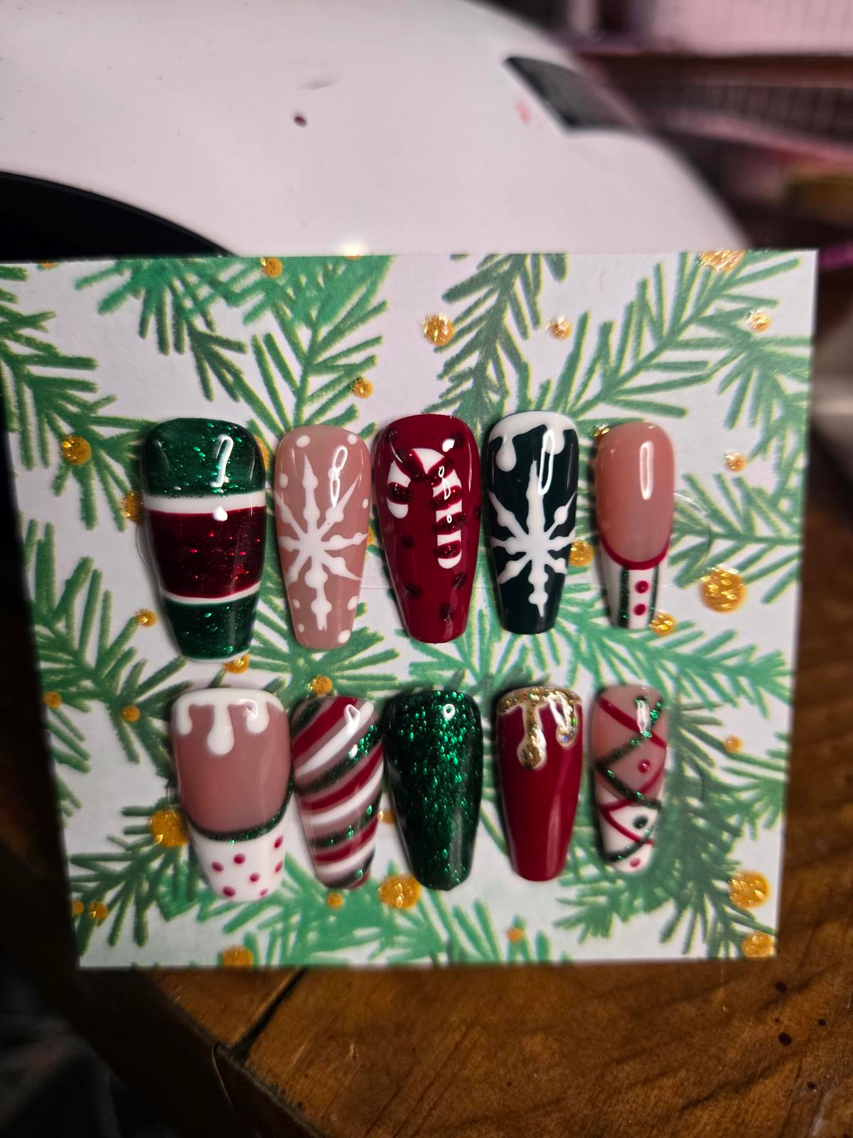 Coffin Christmas press on nails custom made