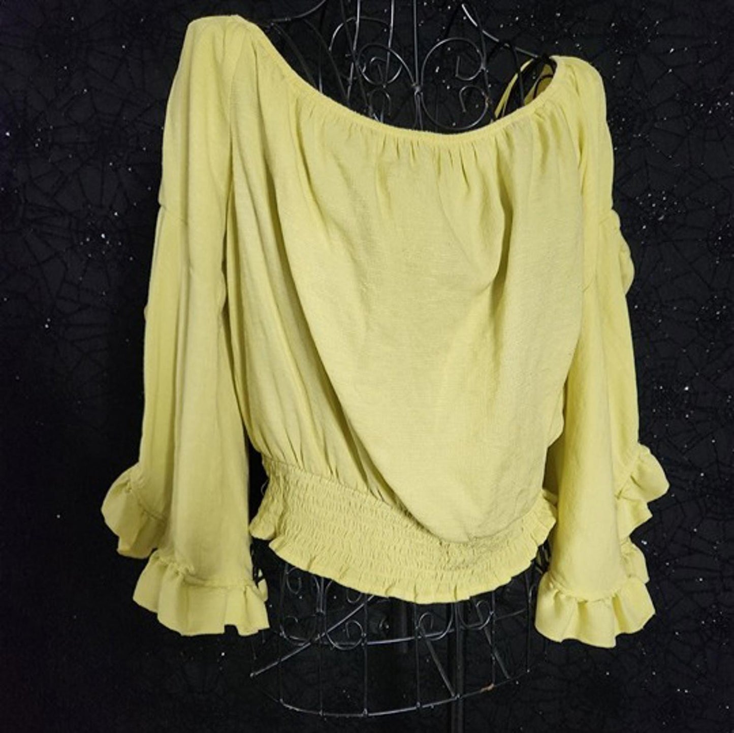 yellow ruffle sleeve Blouse