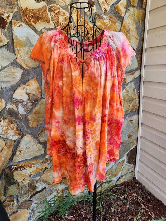 Free People we the free custom dyed oversized blouse