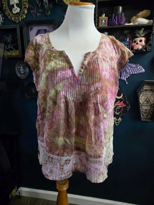American Eagle custom tie dyed blouse