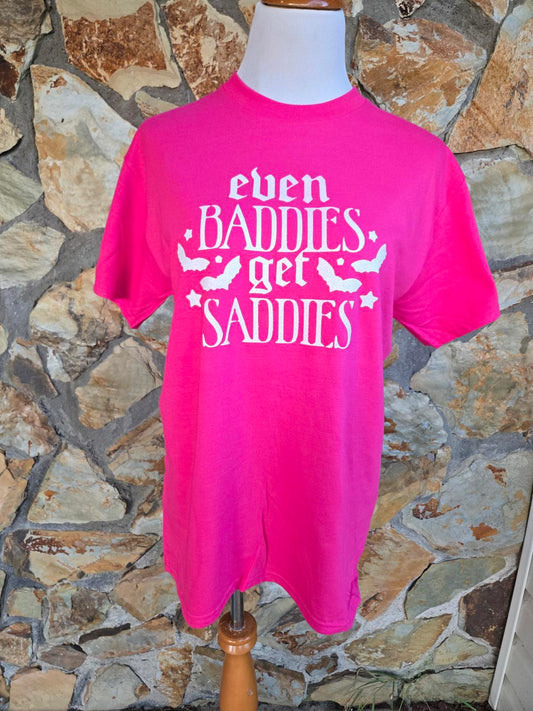 Even Baddies Get Saddies Graphic Tee with bats