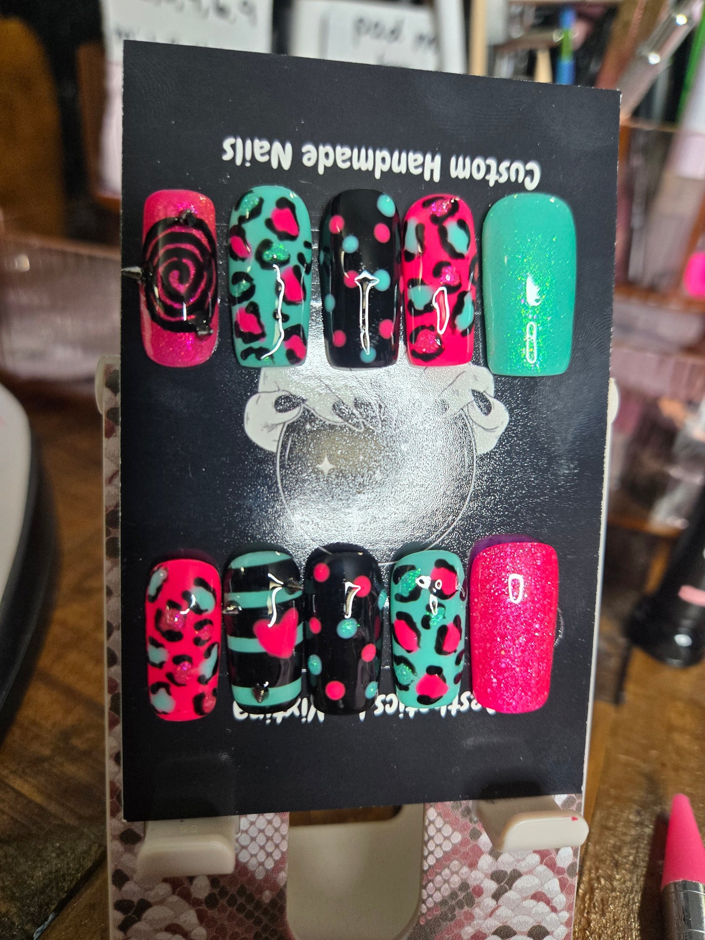 Emo scene queen handmade press on nails