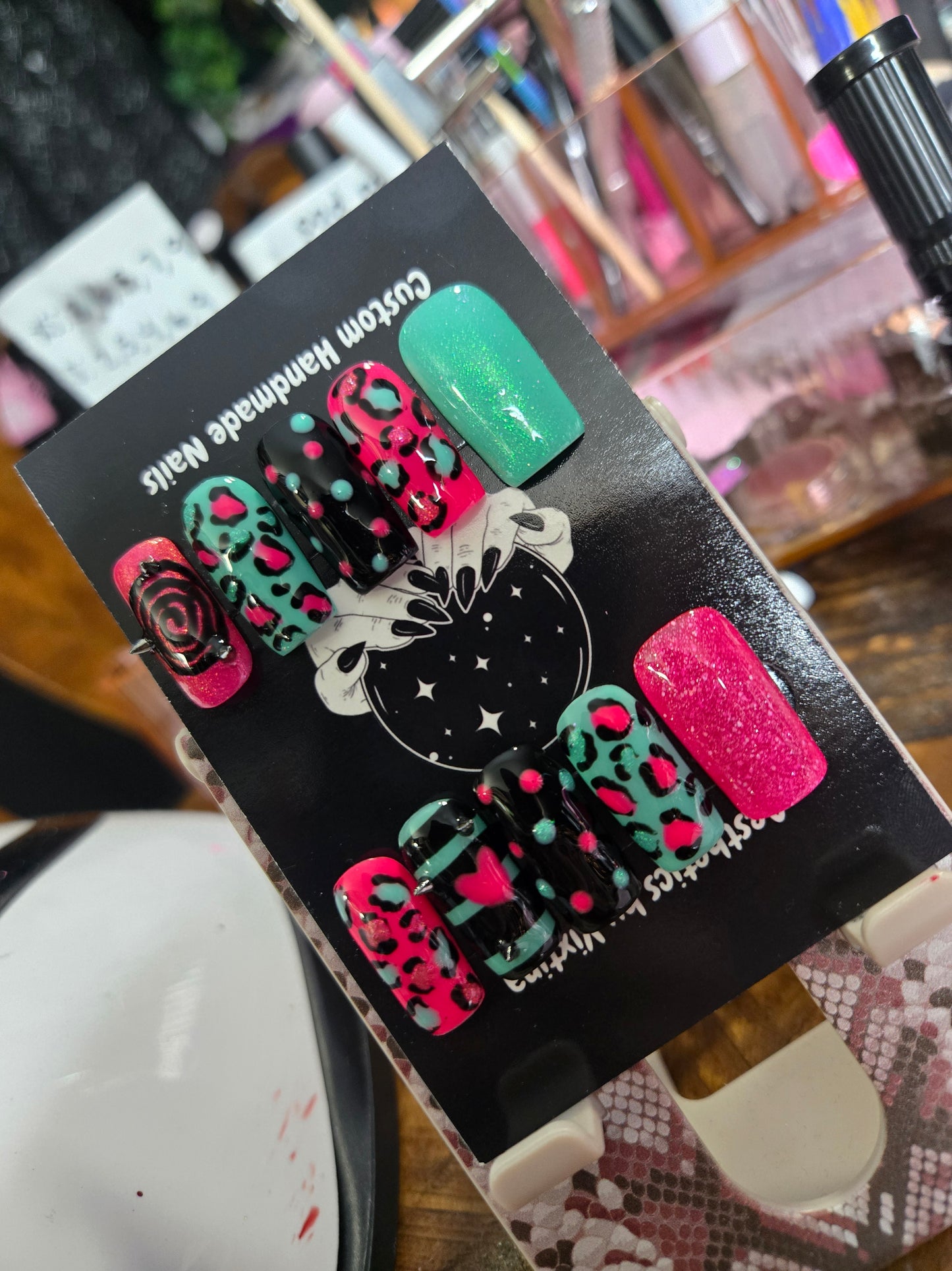 Emo scene queen handmade press on nails