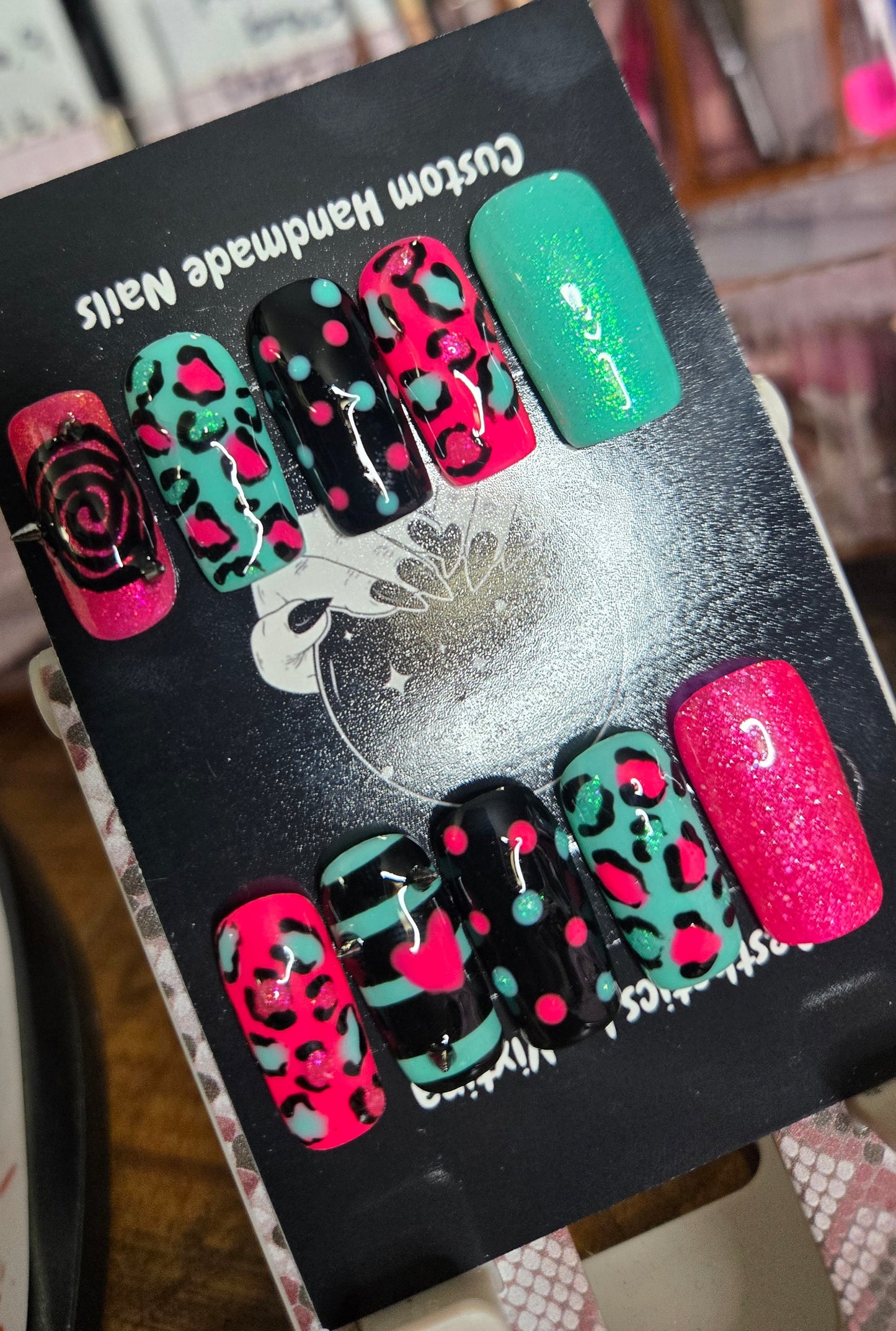 Emo scene queen handmade press on nails