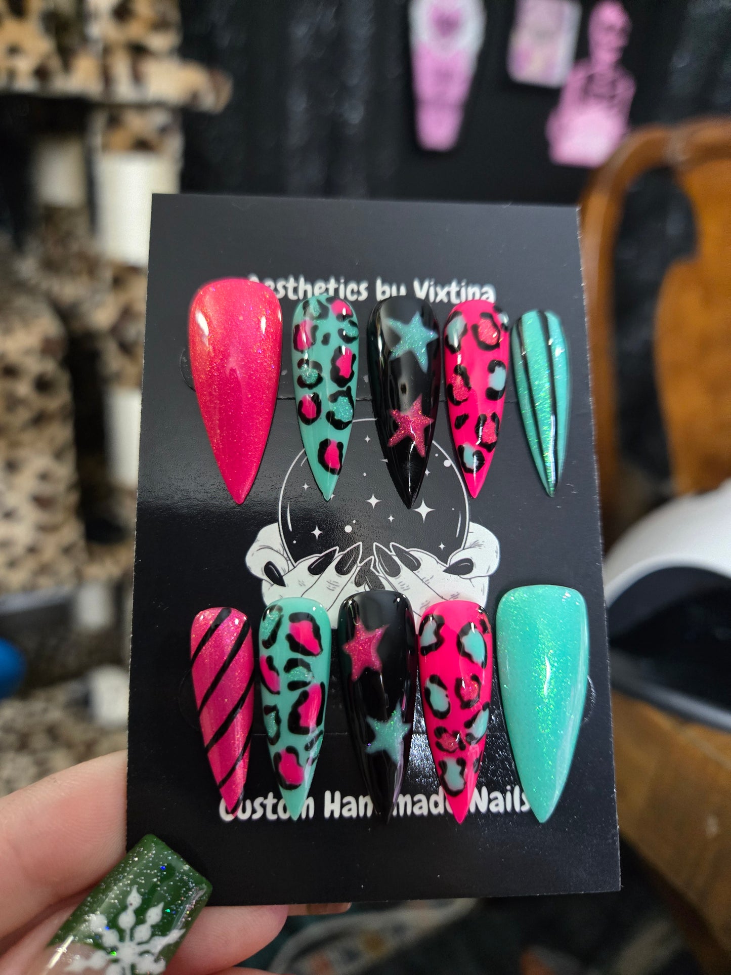Emo scene queen handmade press on nails