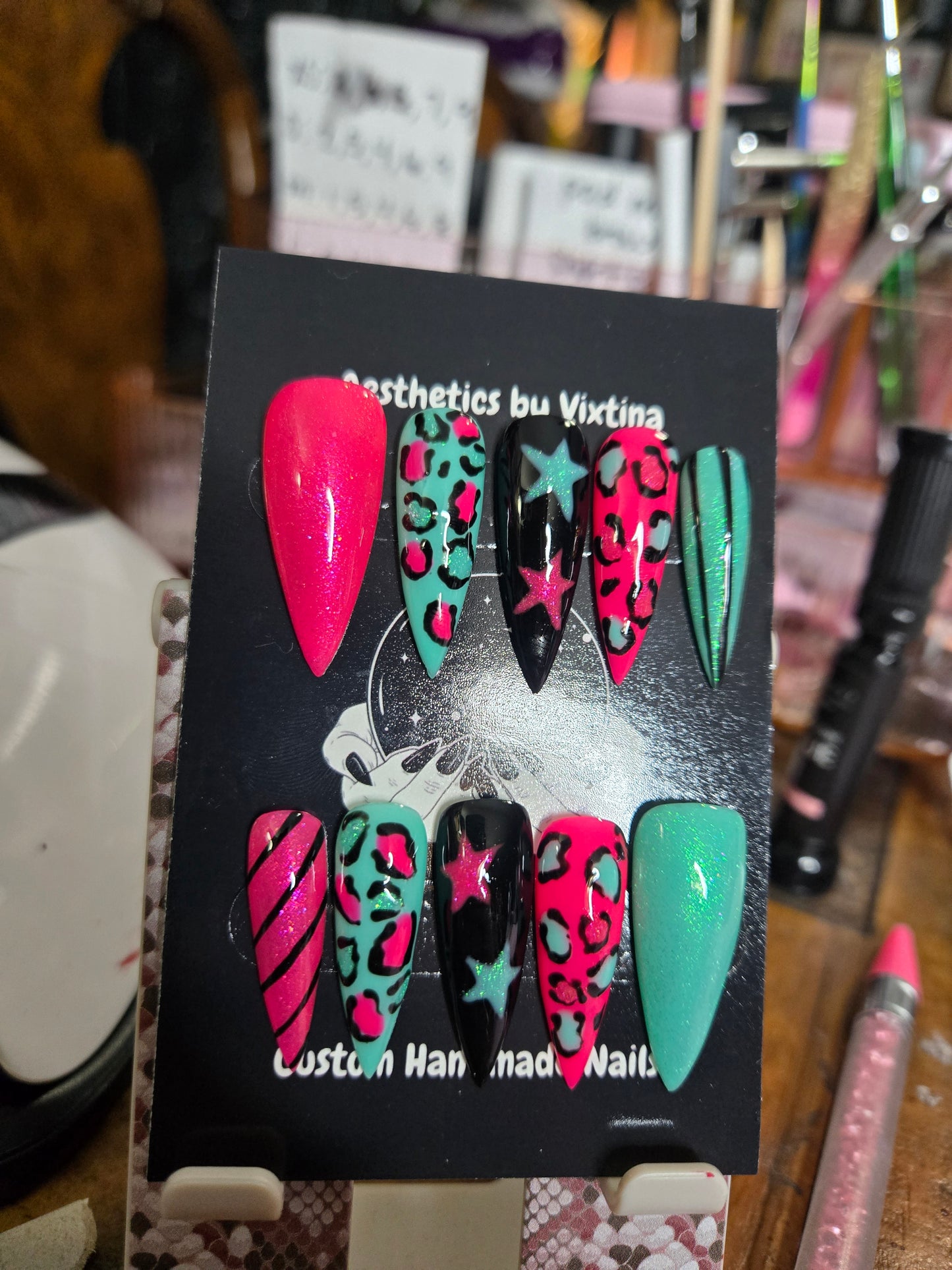 Emo scene queen handmade press on nails