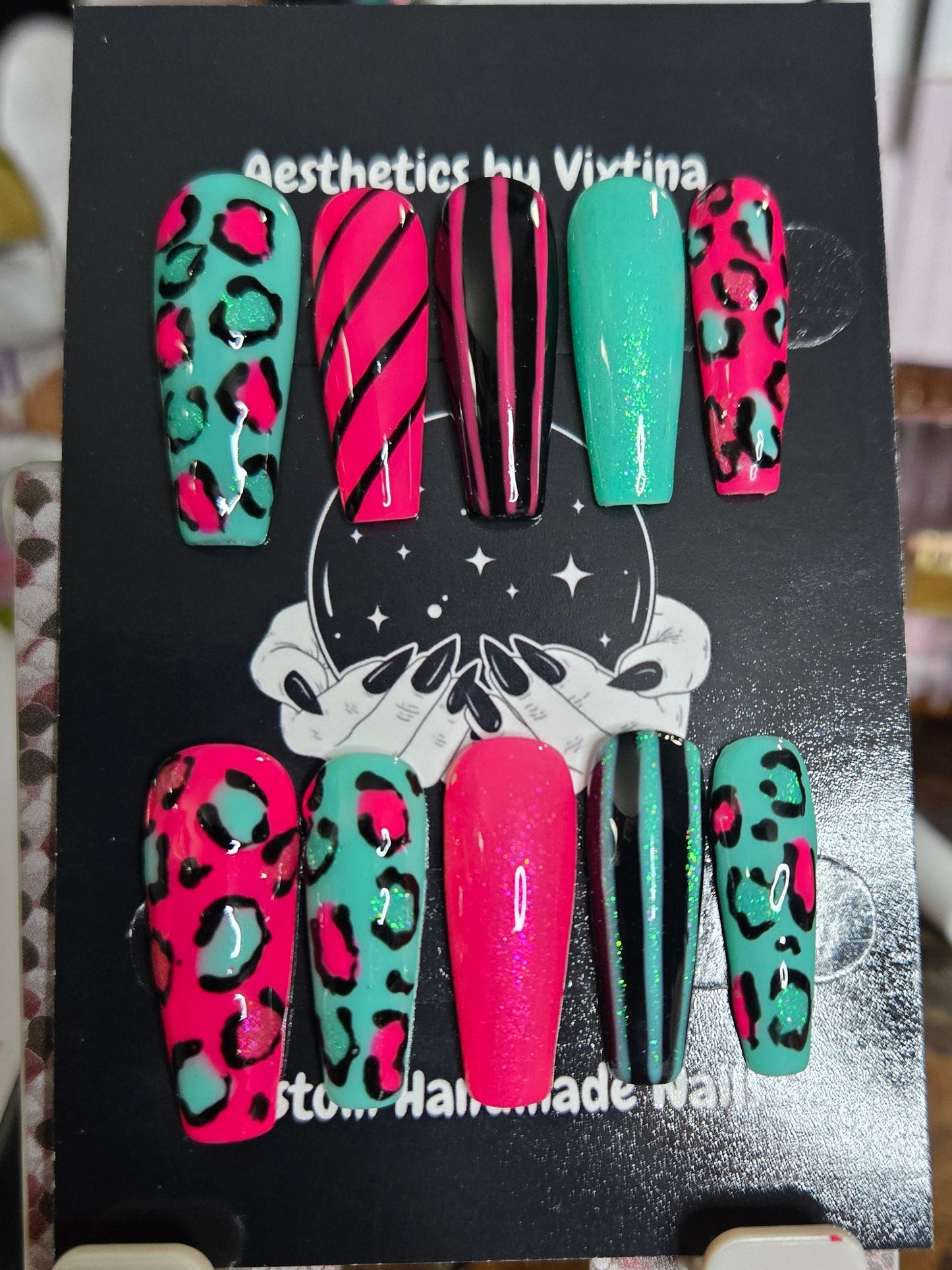 Emo scene queen handmade press on nails
