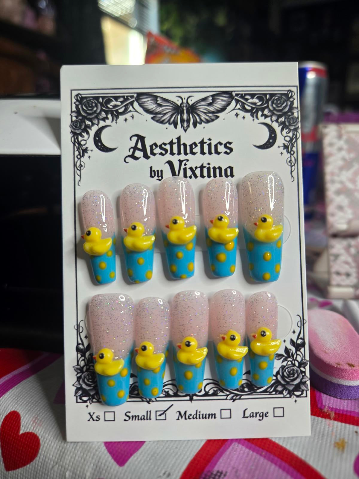 Rubber ducky nails custom made