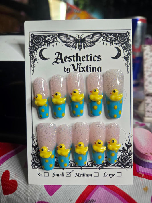 Rubber ducky nails custom made